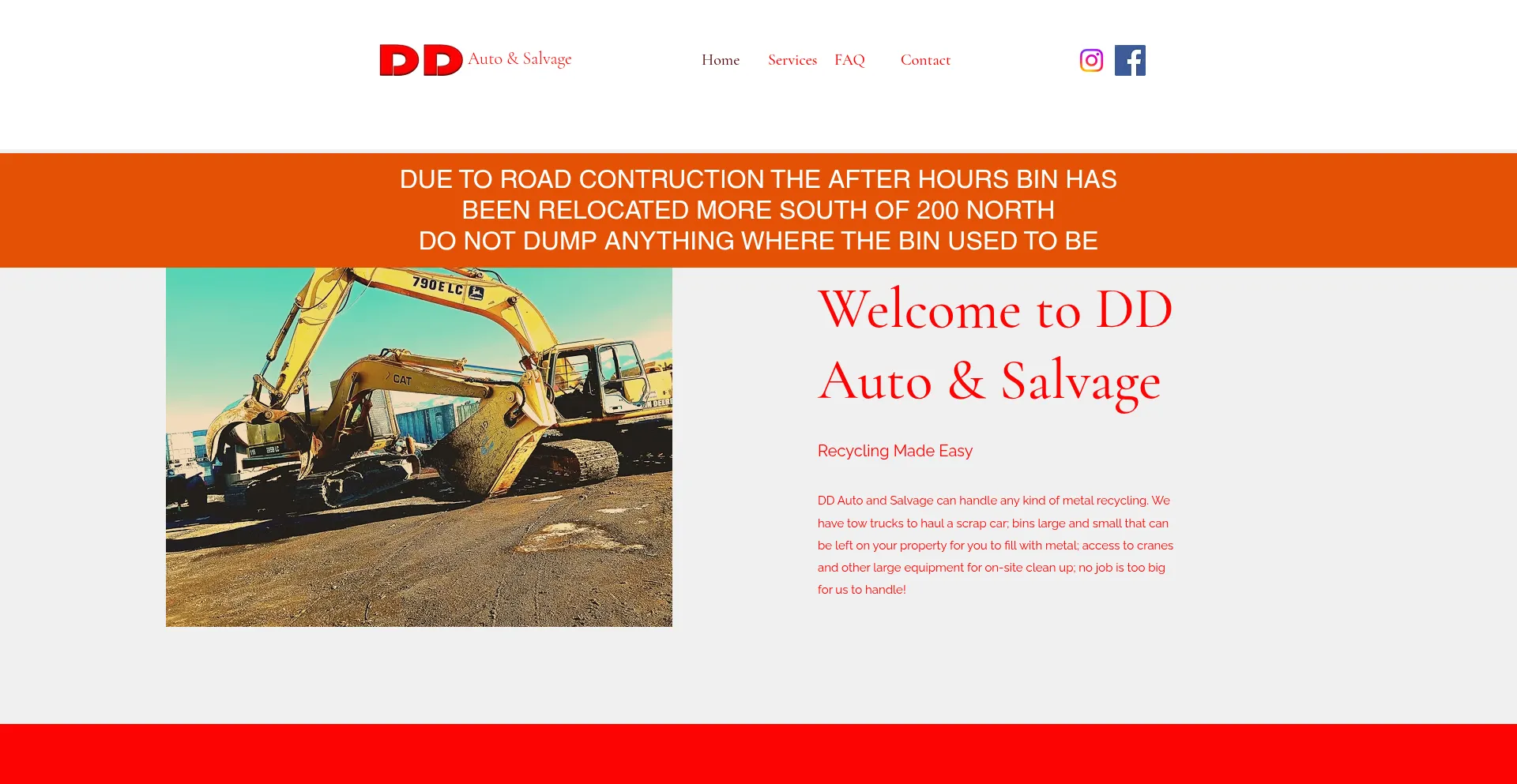 Website screenshot of Ddautoandsalvage.com