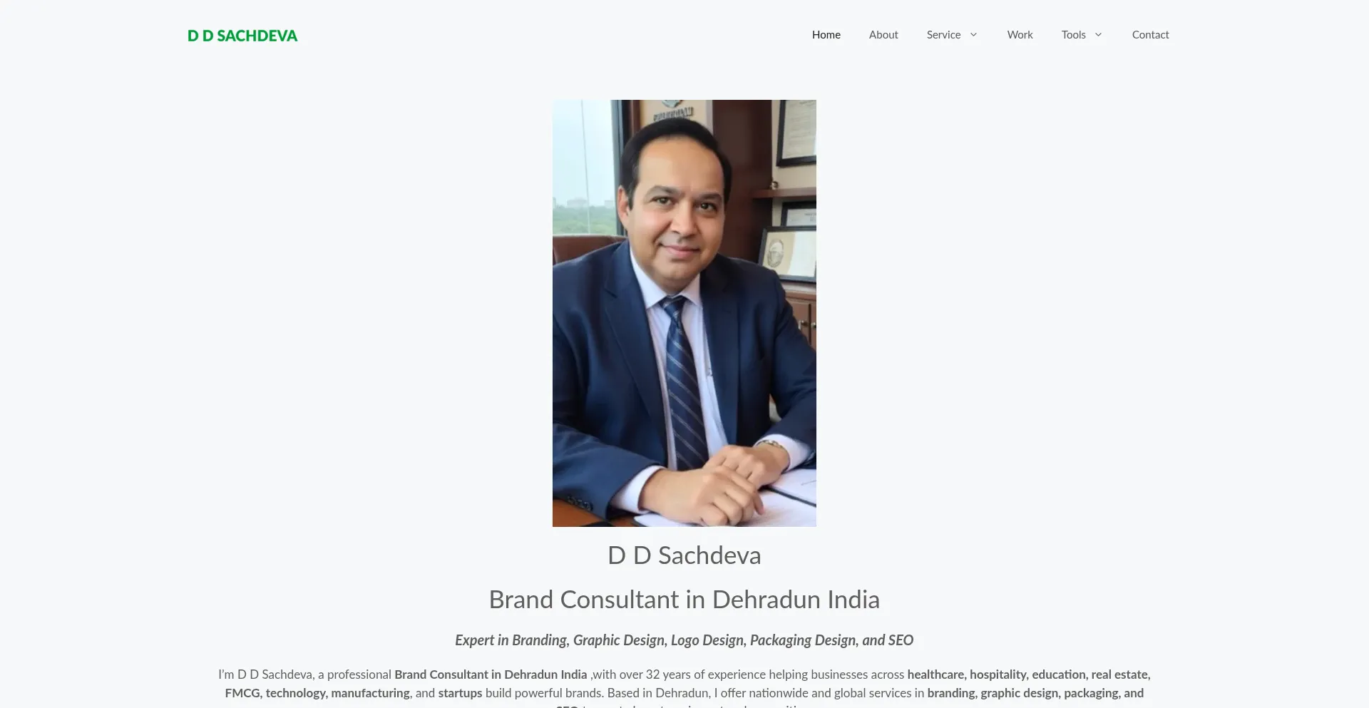 Website screenshot of Ddsachdeva.com