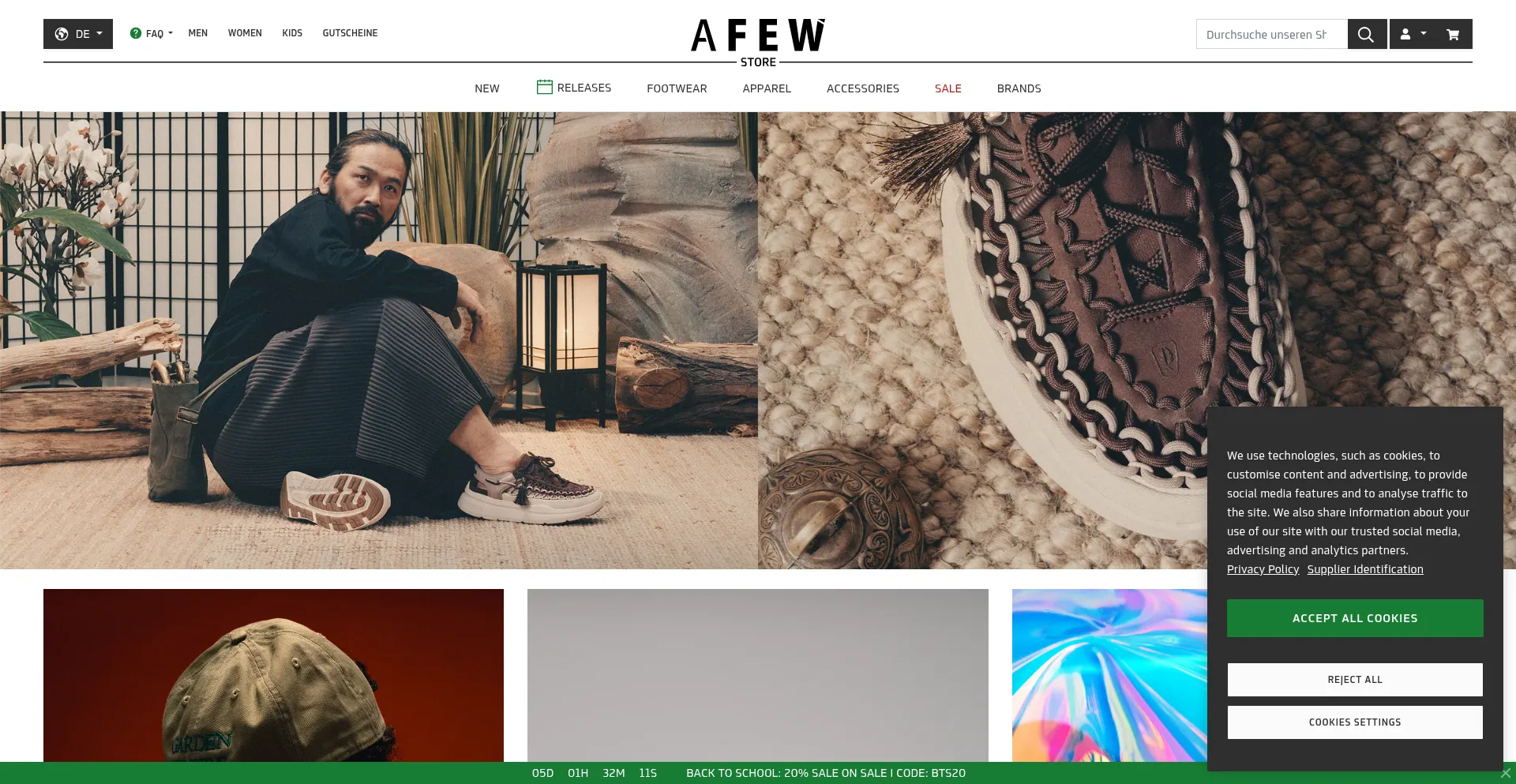 Website screenshot of De.afew-store.com