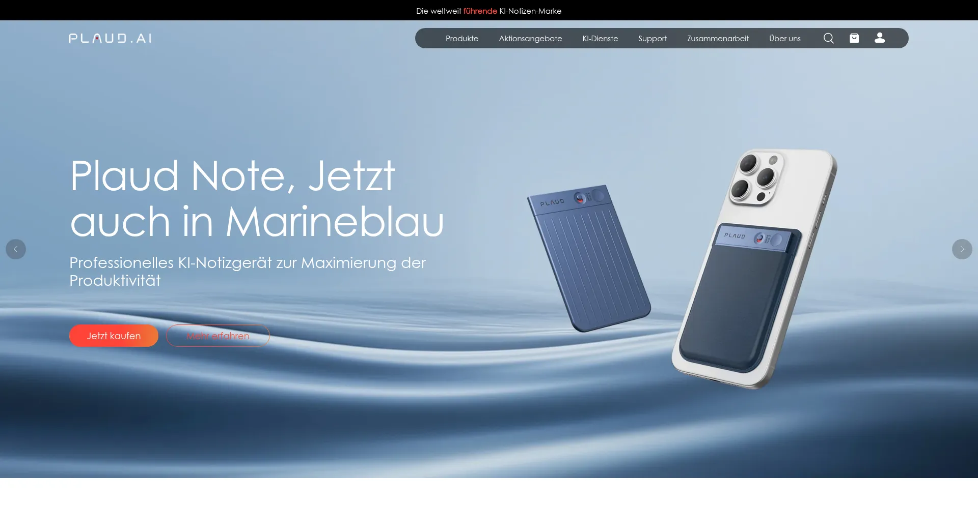 Website screenshot of De.plaud.ai