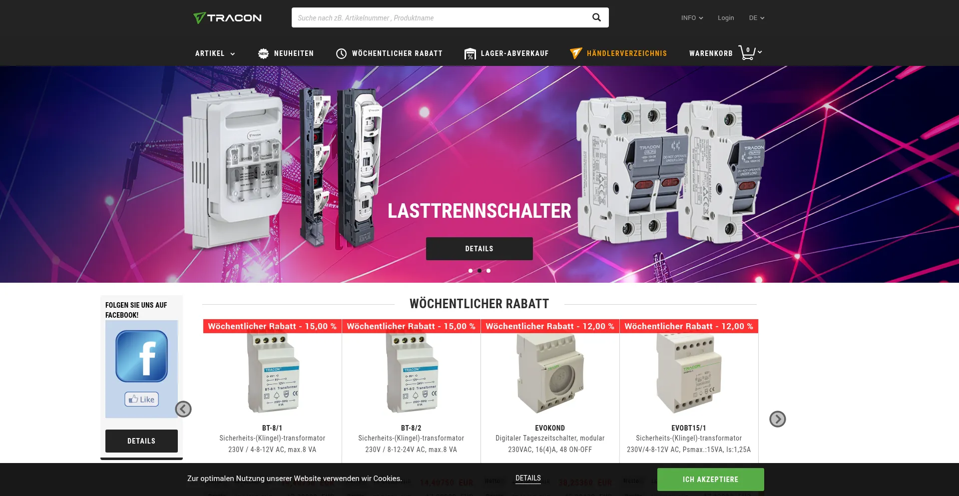 De.traconelectric.com Screenshot