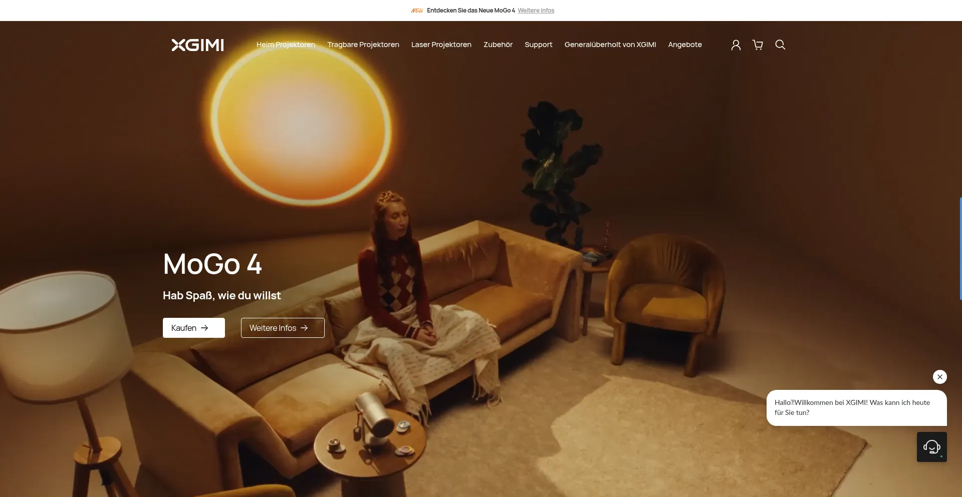 Website screenshot of De.xgimi.com