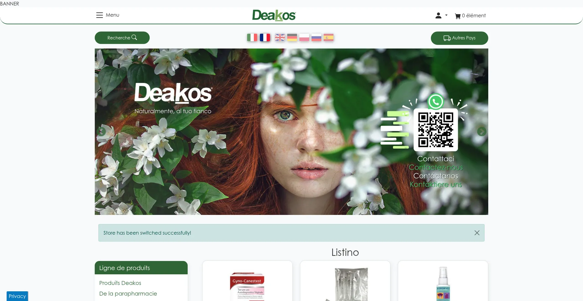 Website screenshot of Deakos.com