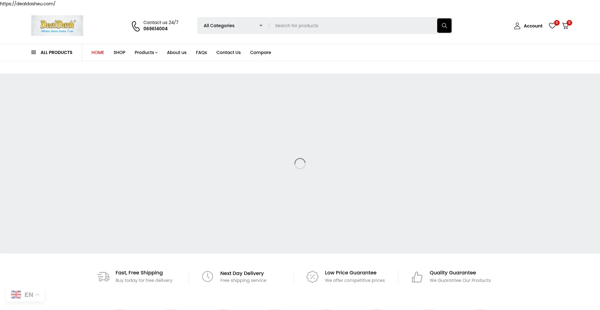 Website screenshot of Dealdasheu.com