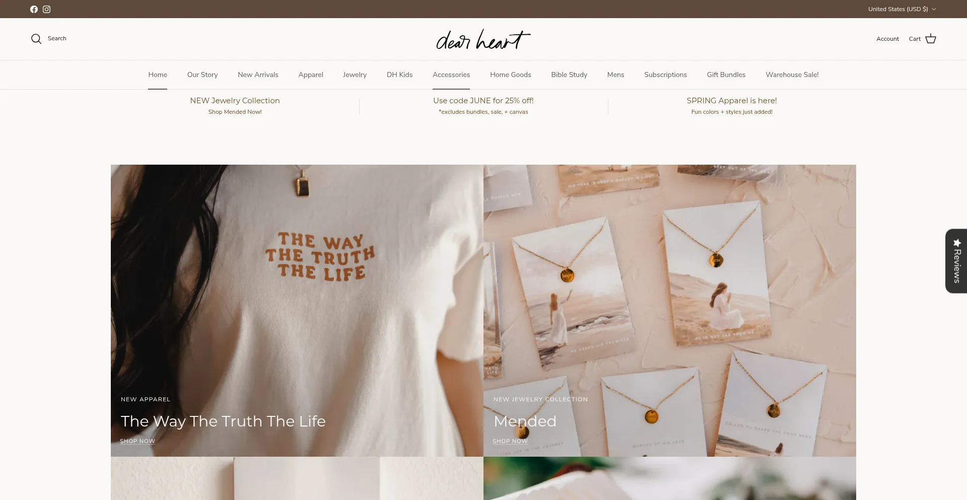 Website screenshot of Dearheartdesigns.com