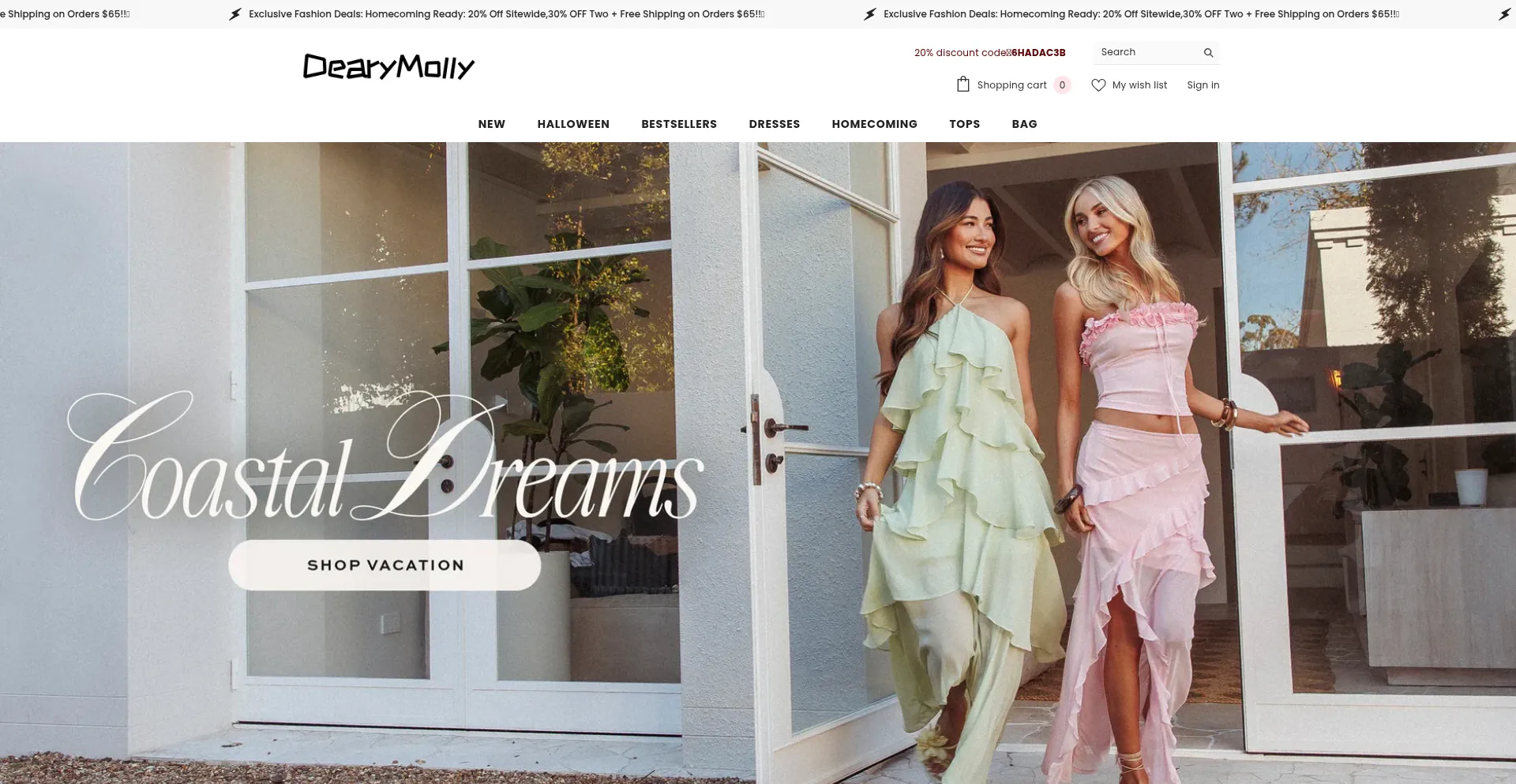 Dearmollys.com Screenshot