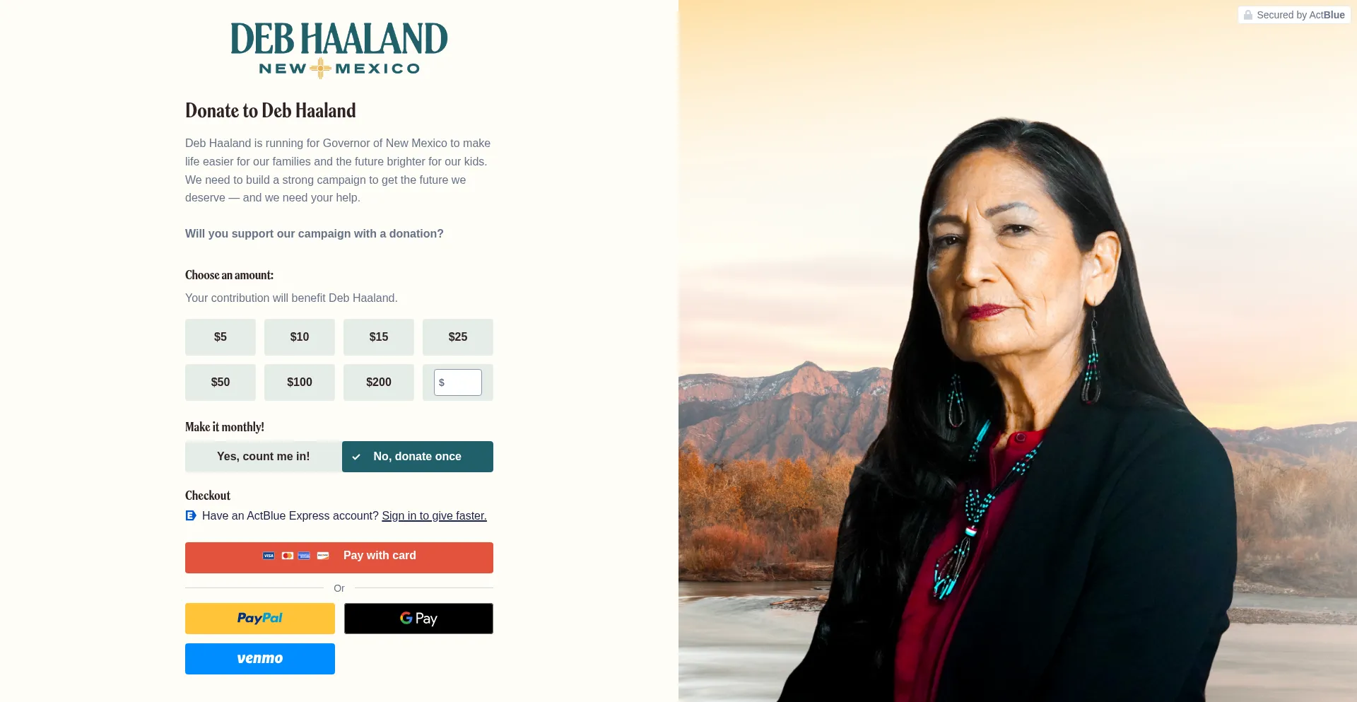 Website screenshot of Deb4gov.us