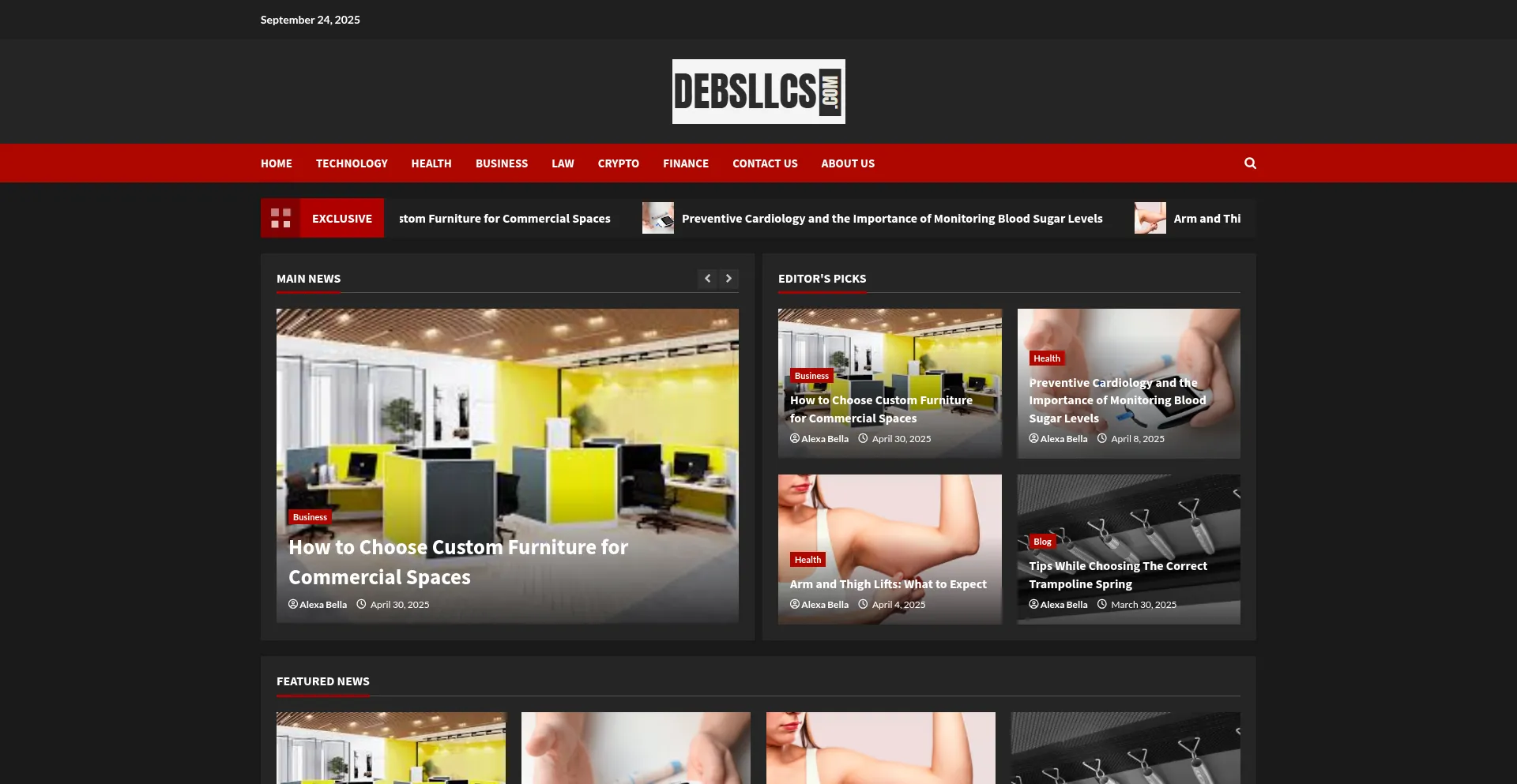 Debsllcs.com Screenshot