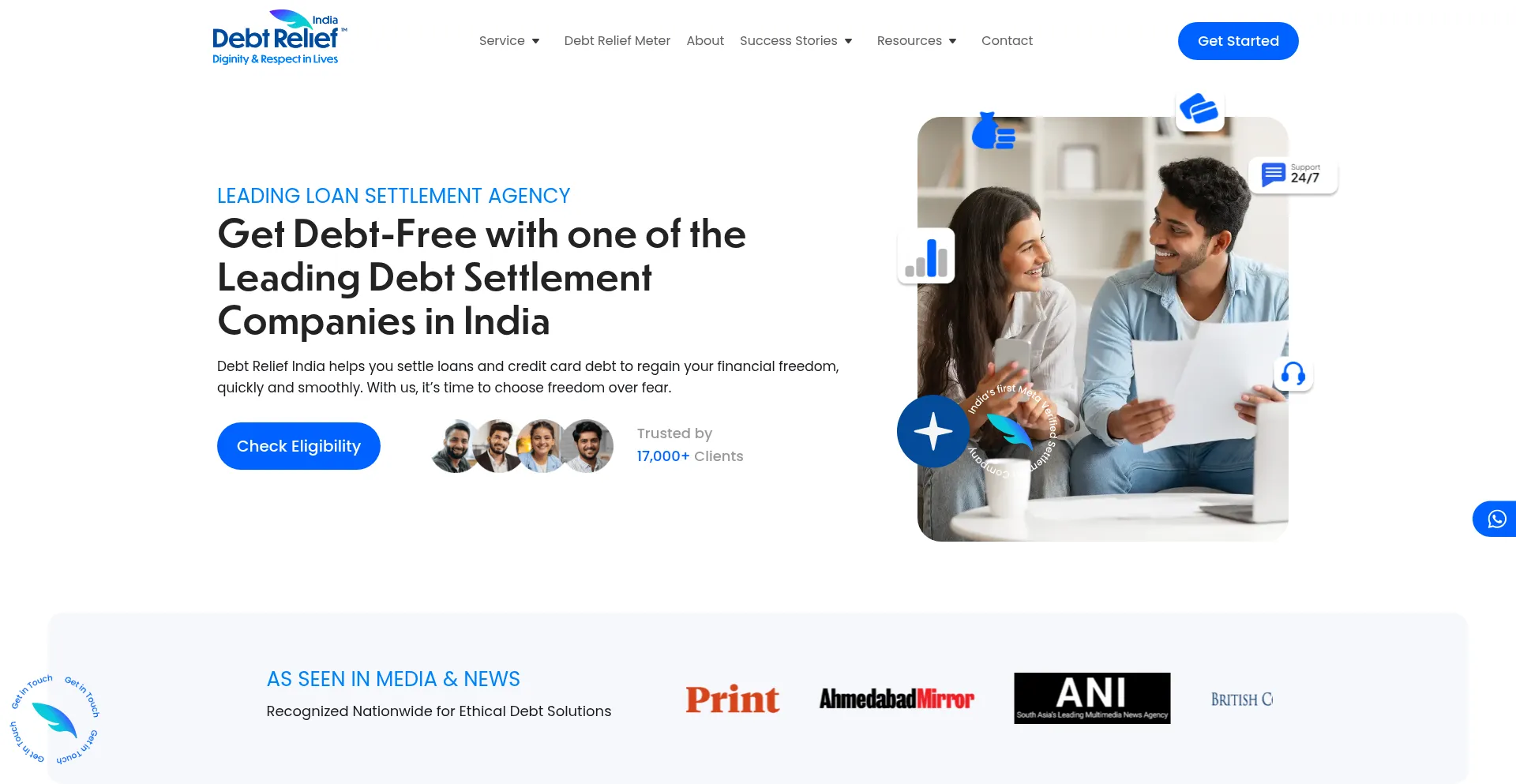 Debtreliefindia.com Screenshot