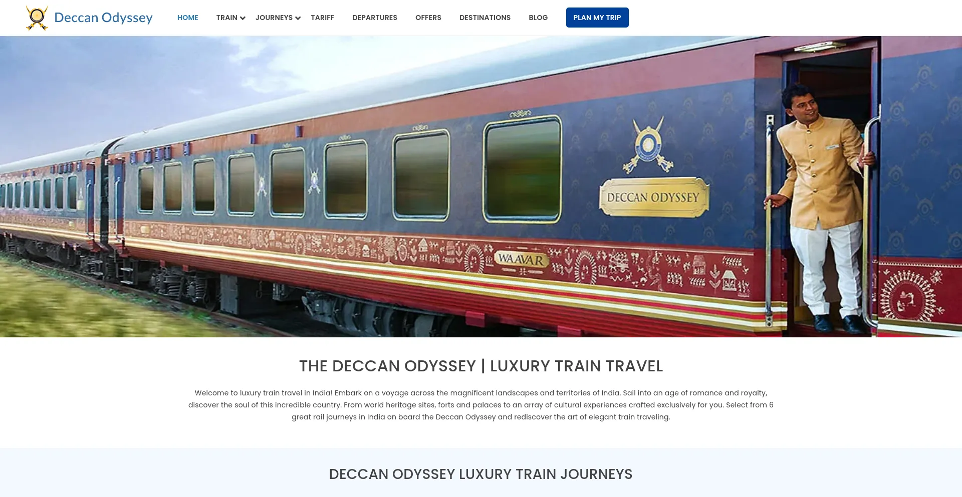 Website screenshot of Deccan-odyssey-india.com