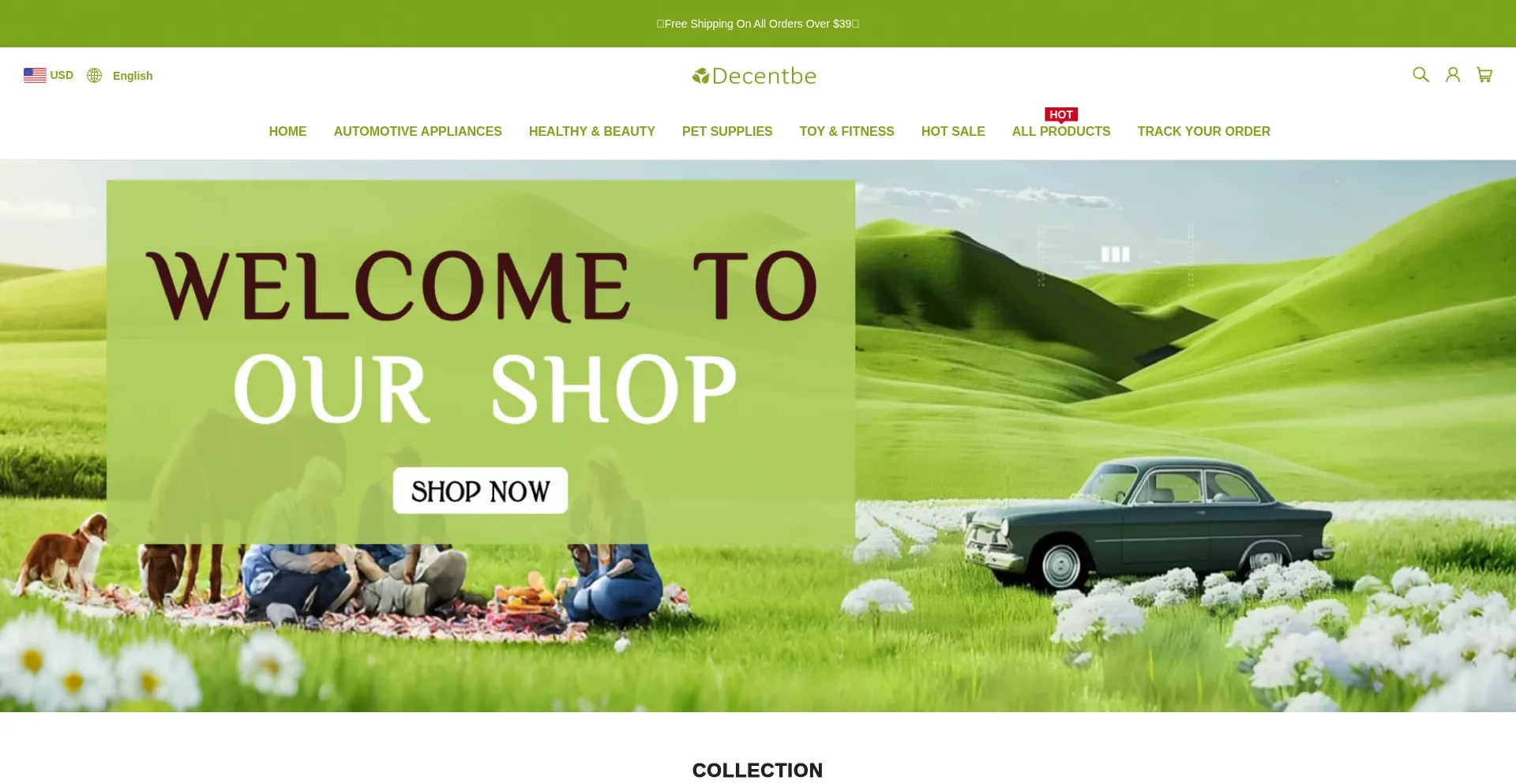 Website screenshot of Decentbe.com