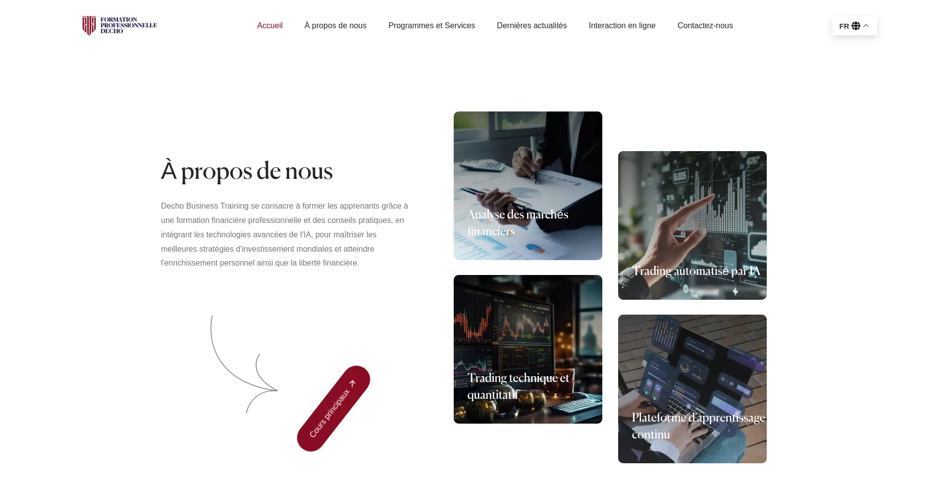 Website screenshot of Decho.xyz