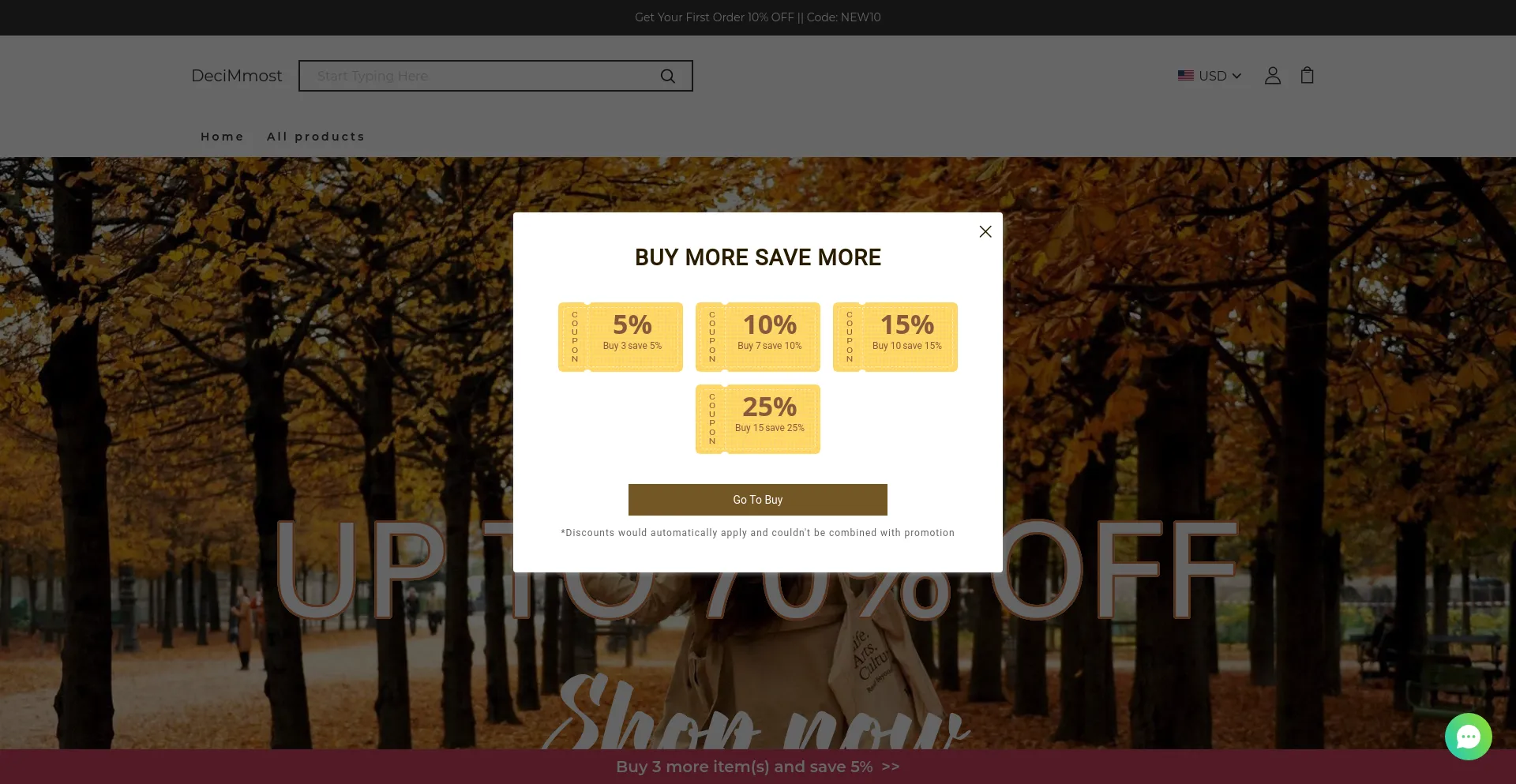 Website screenshot of Decimmost.com
