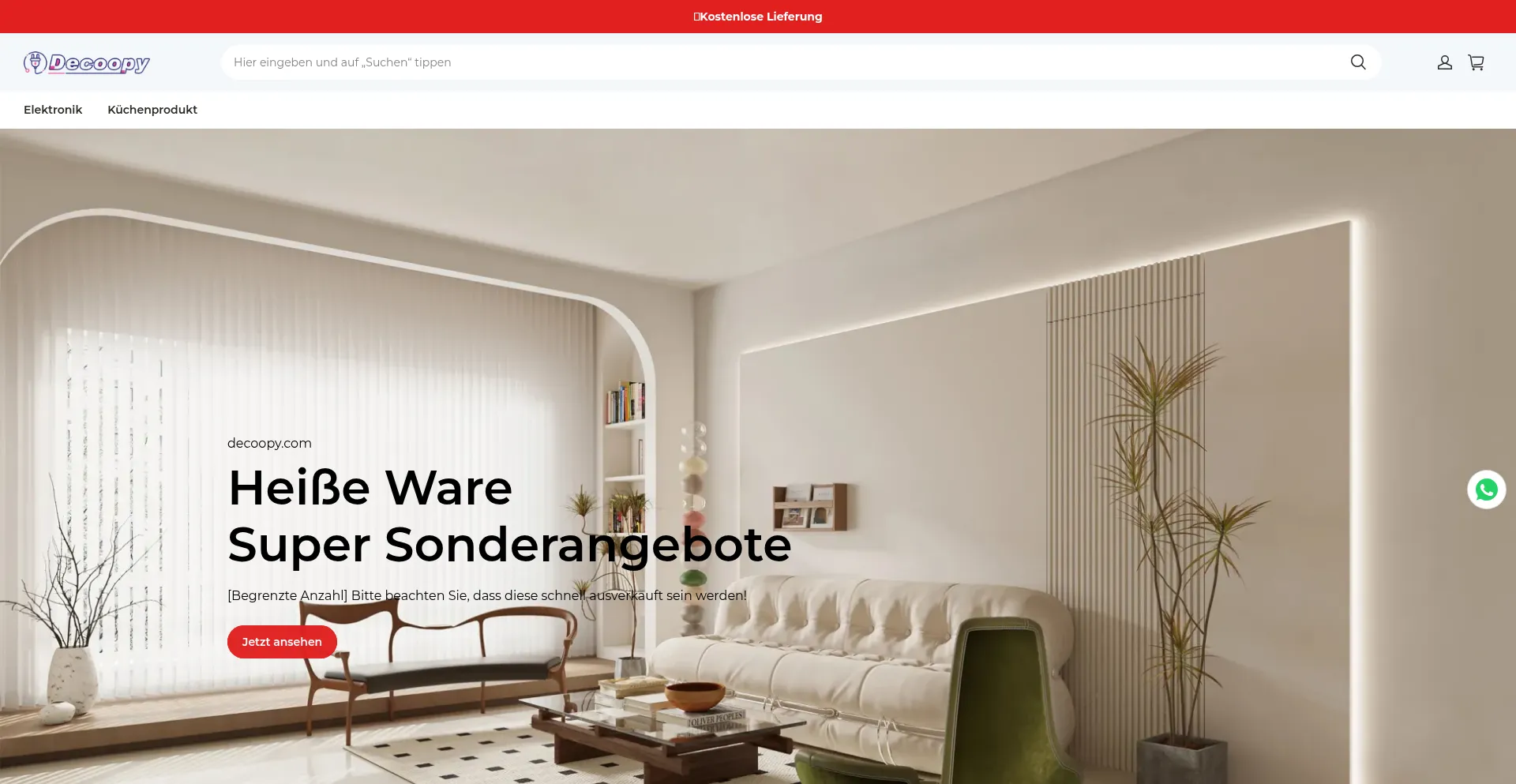 Website screenshot of Decoopy.com