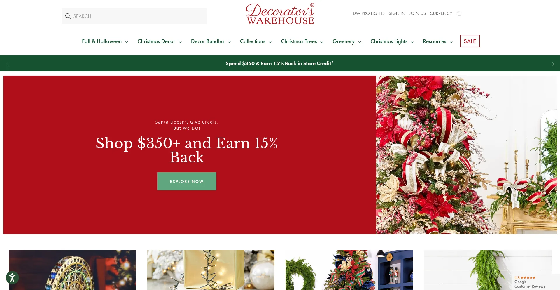 Website screenshot of Decoratorswarehouse.com