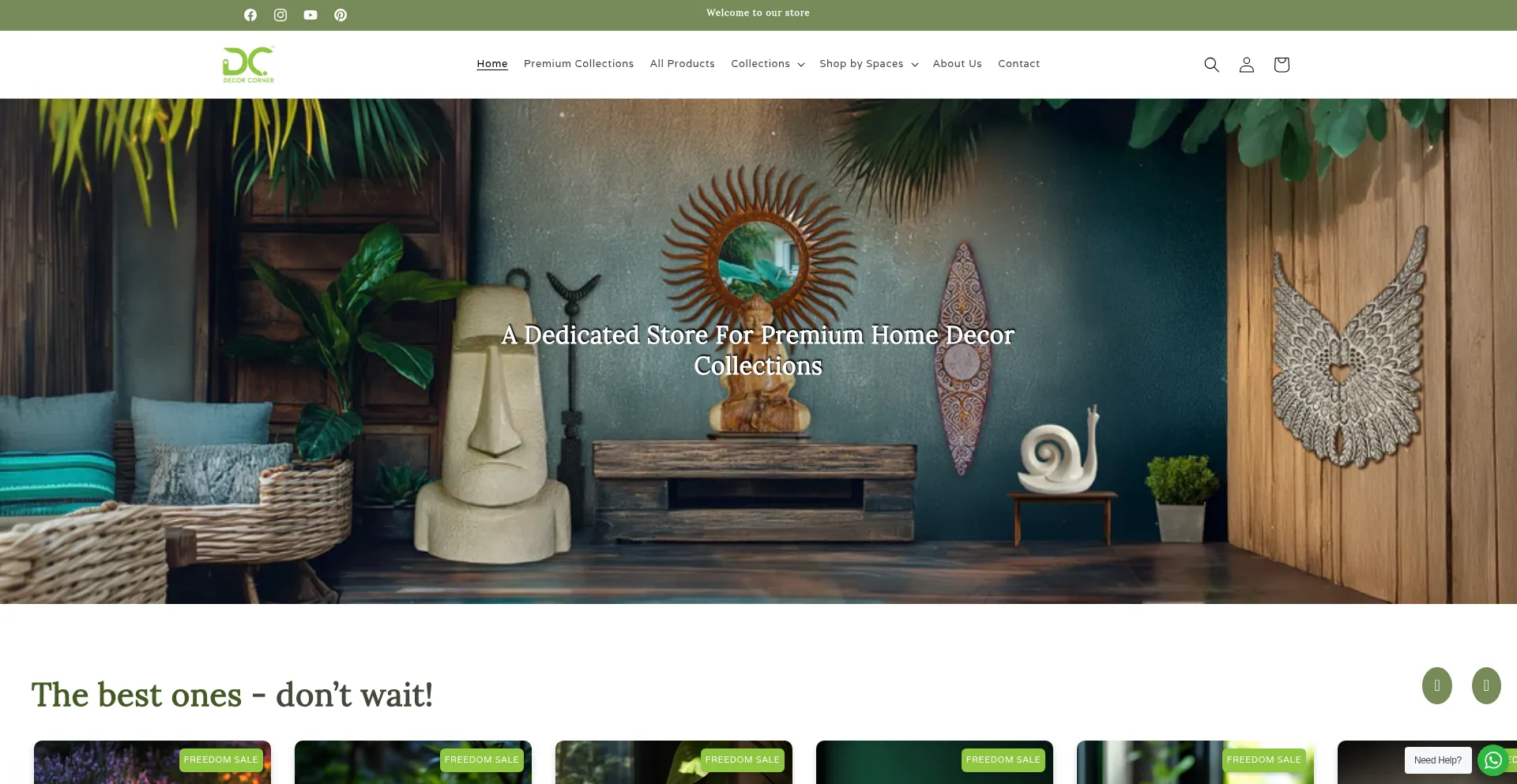 Website screenshot of Decorcorner.in