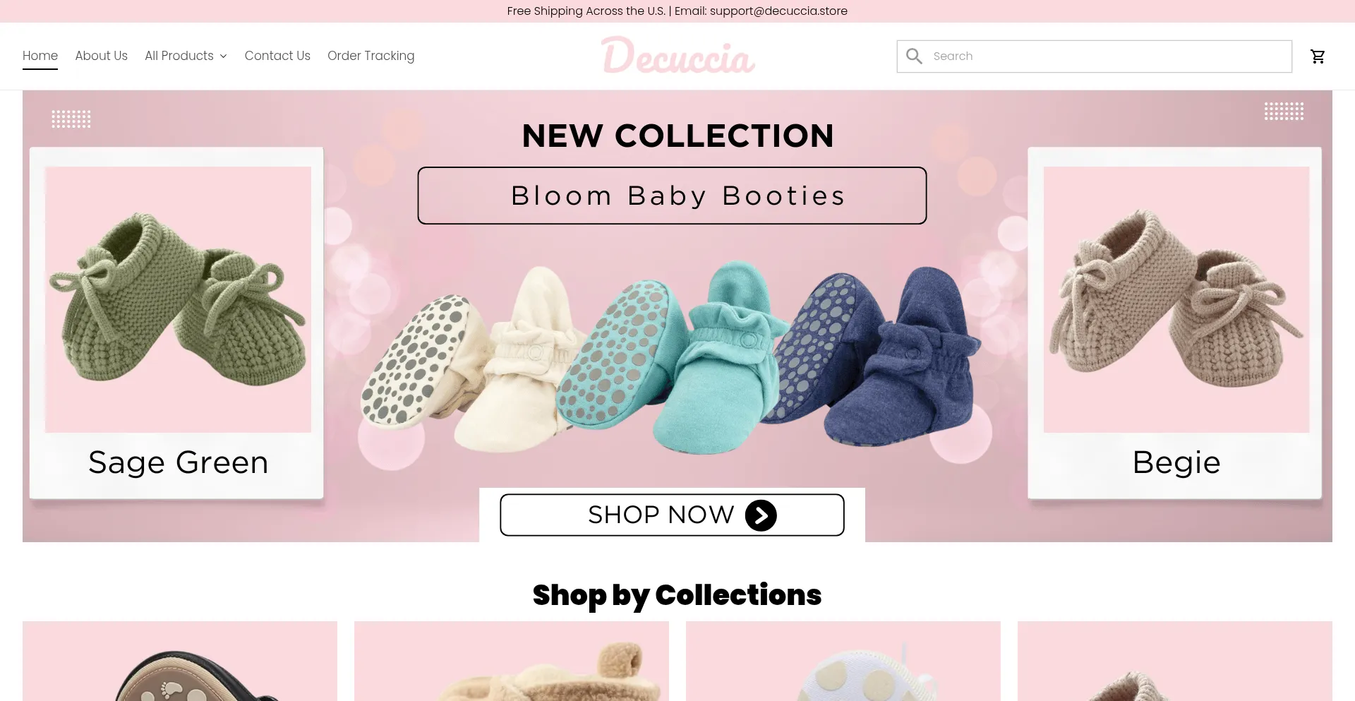 Website screenshot of Decuccia.store