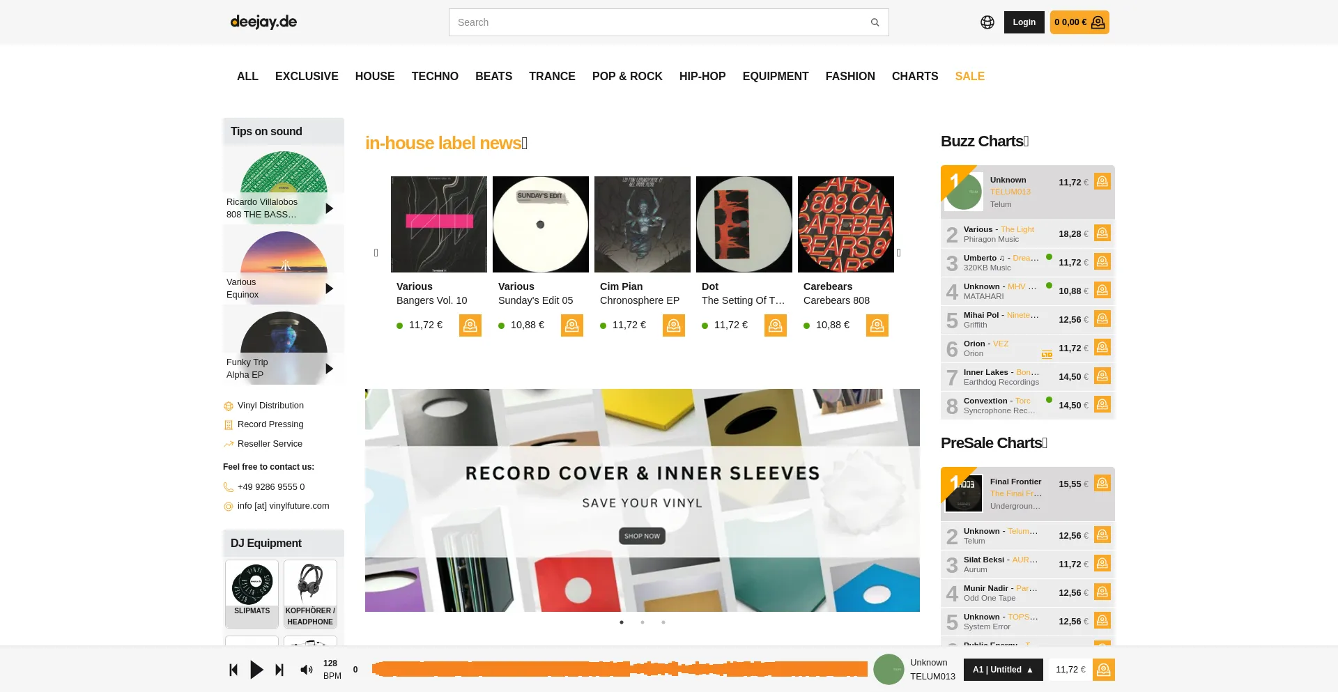 Website screenshot of Deejay.de