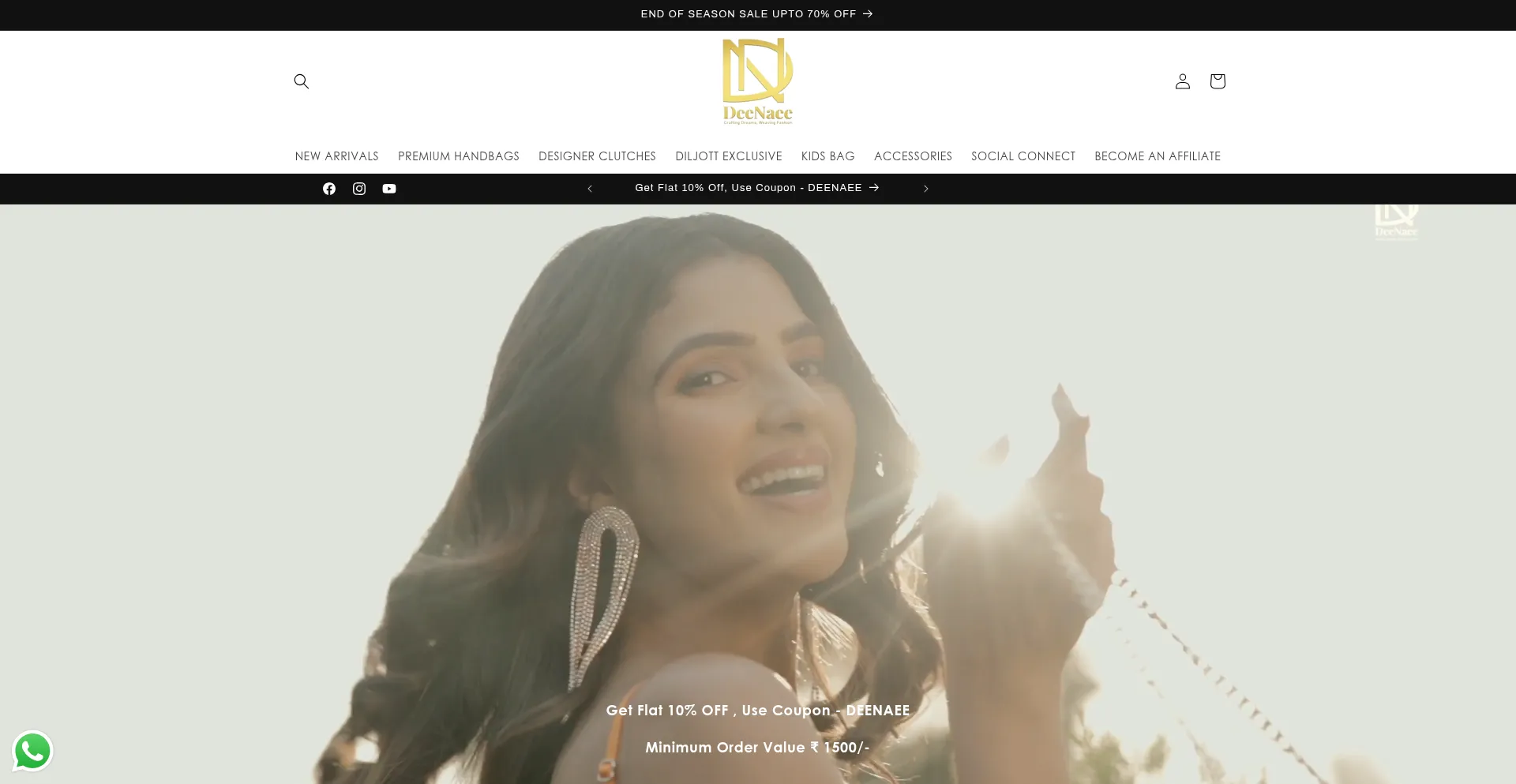 Website screenshot of Deenaee.com