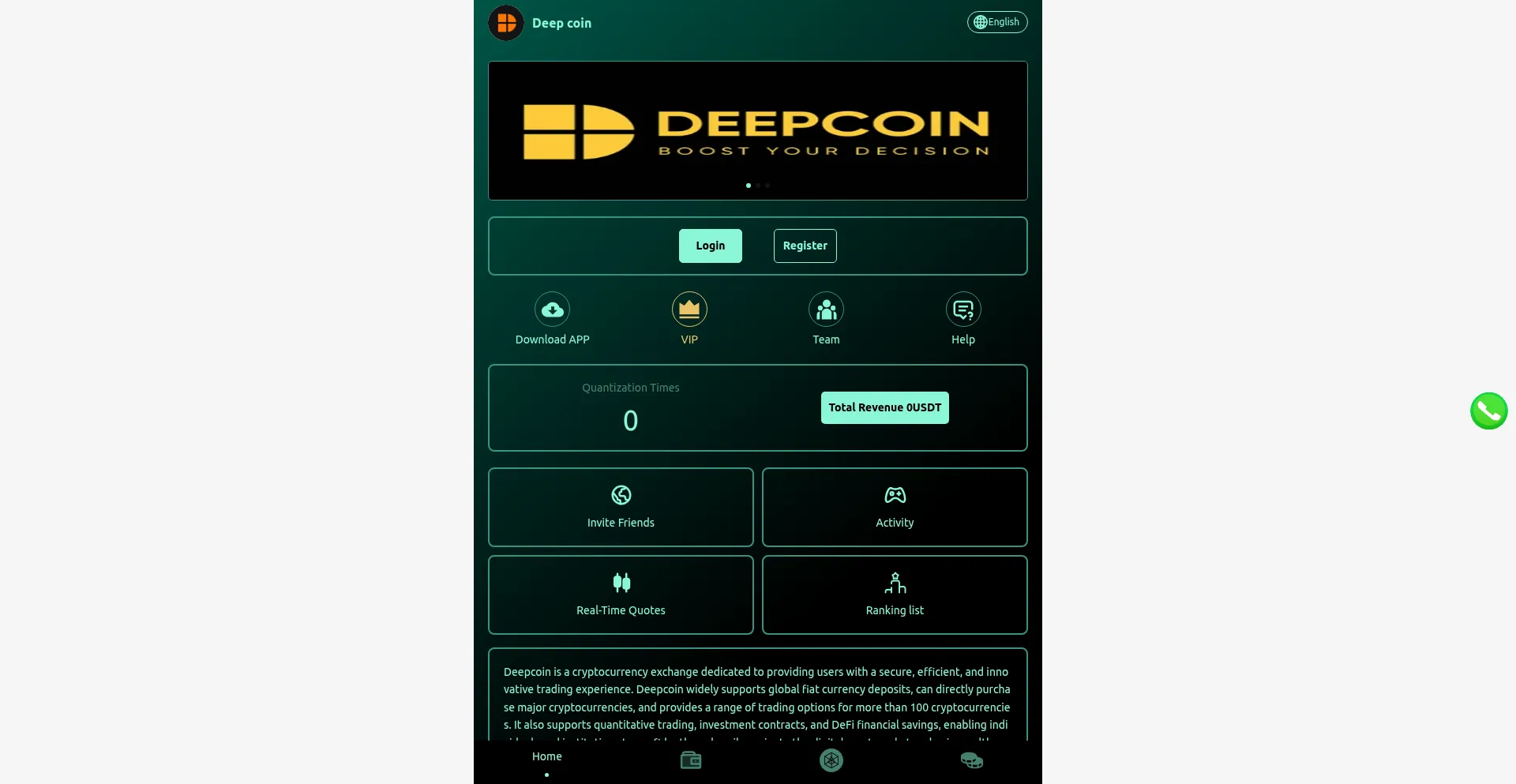 Website screenshot of Deep6.top