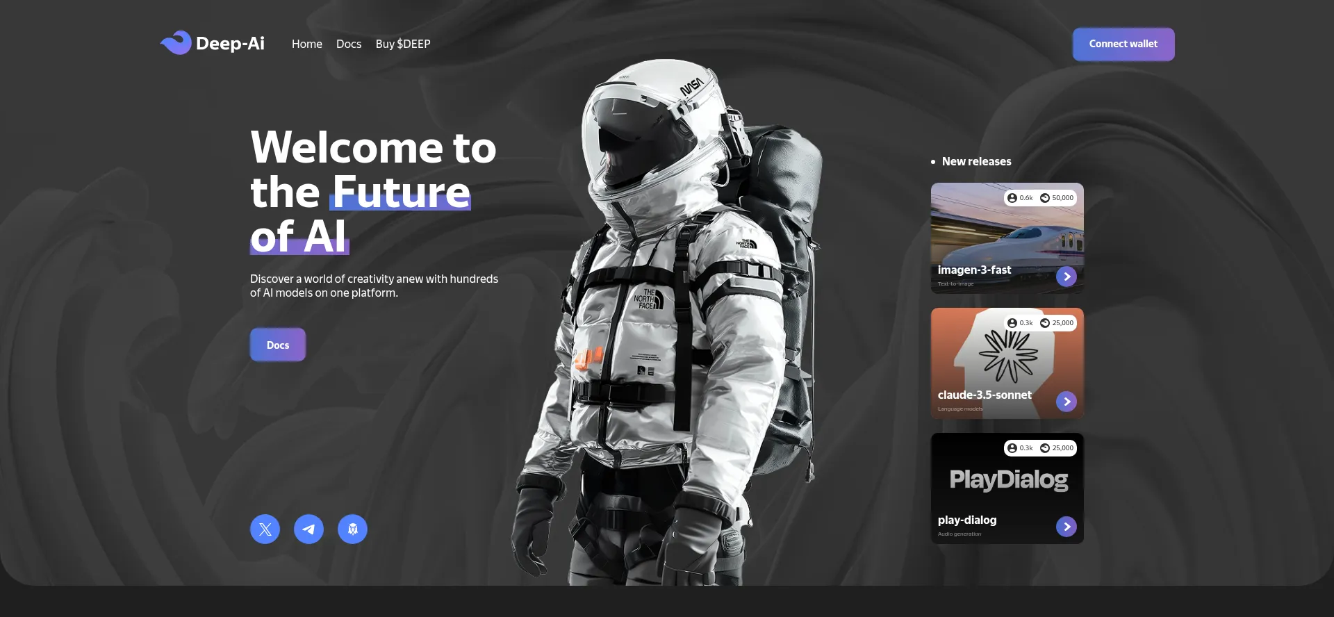 Website screenshot of Deep-ai.pro