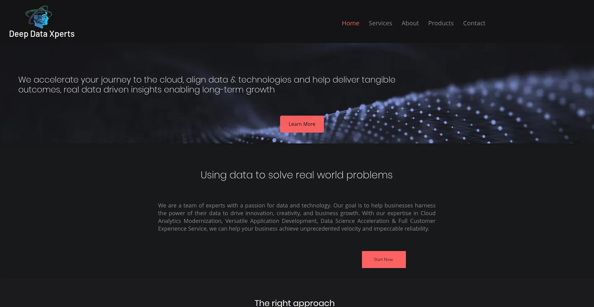 Website screenshot of Deepdataxperts.com
