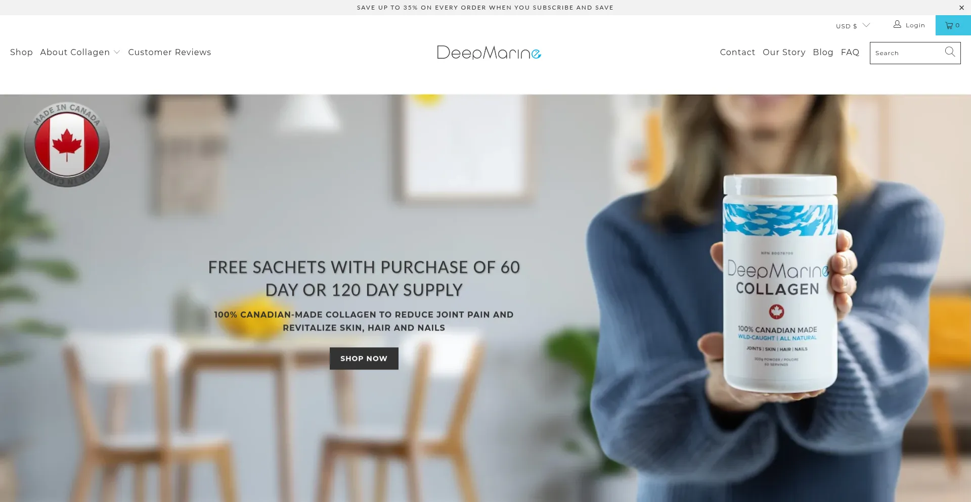 Website screenshot of Deepmarine.com