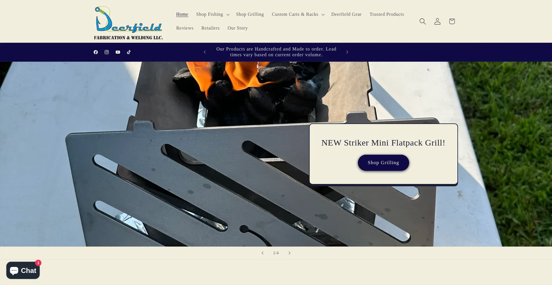 Website screenshot of Deerfieldfabandweld.com