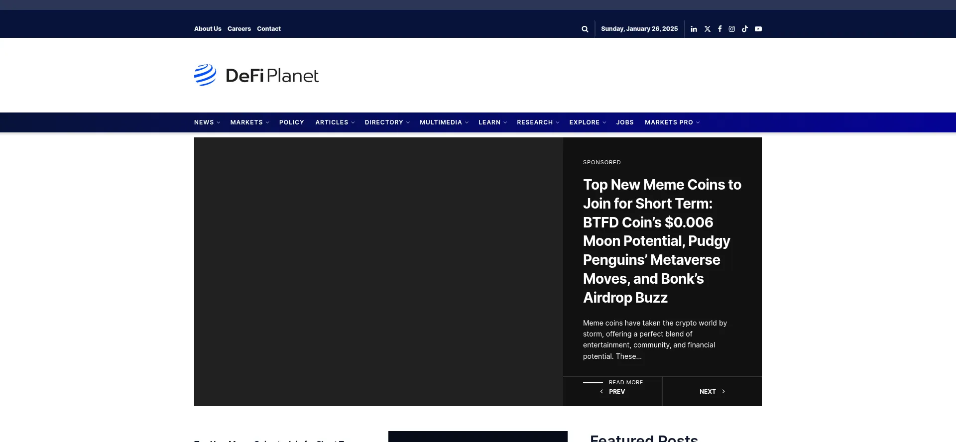 Website screenshot of Defi-planet.com