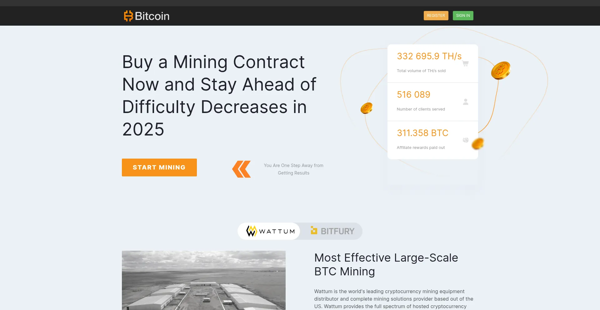 Website screenshot of Defimining.net