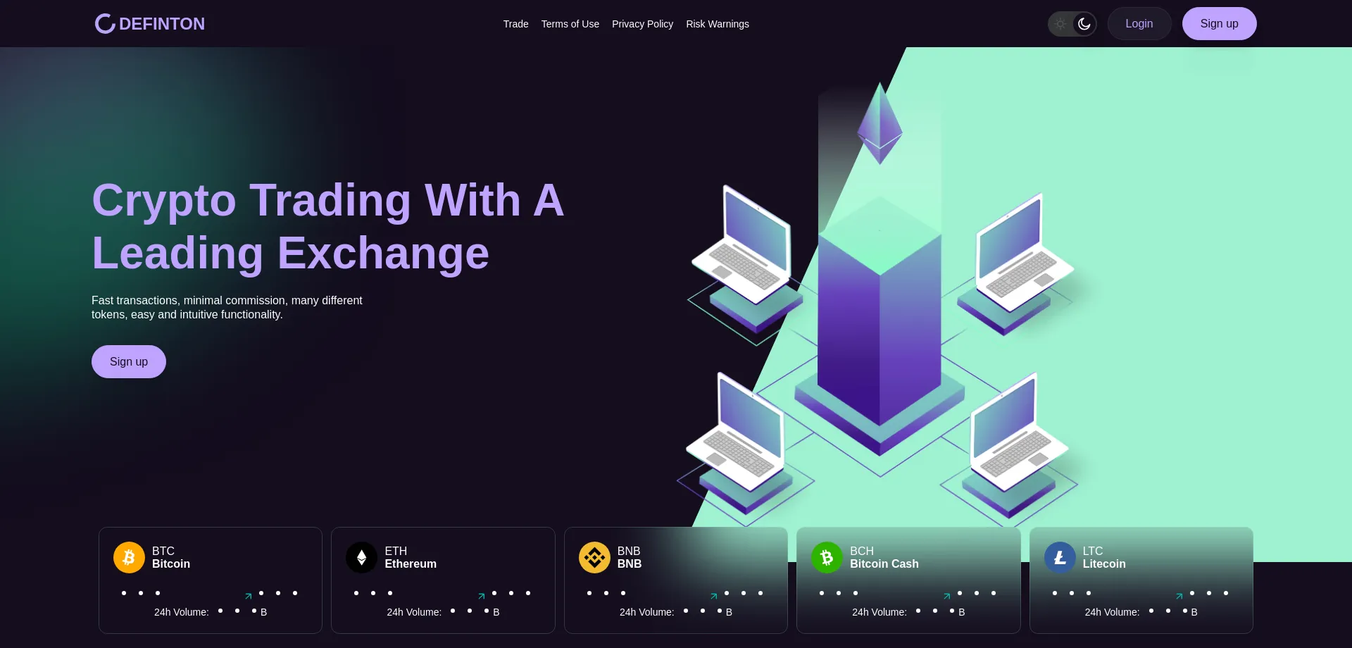 Website screenshot of Definton.com