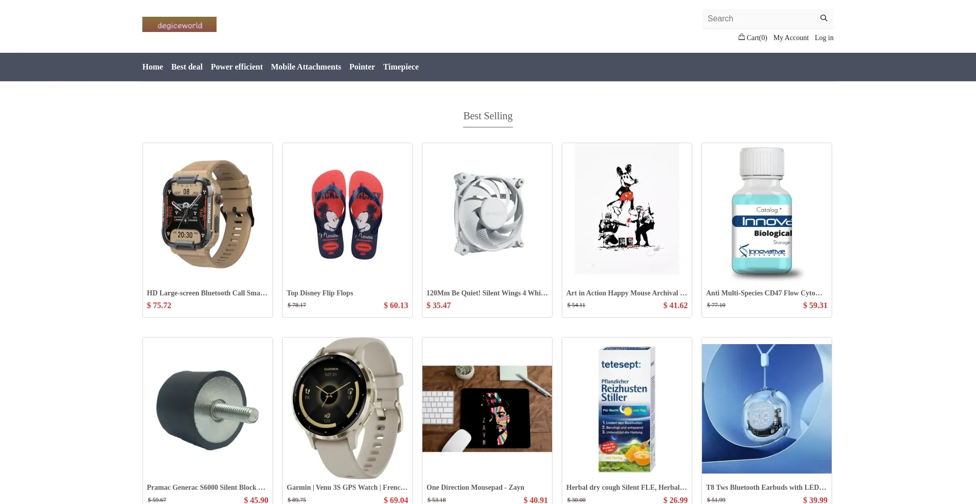 Website screenshot of Degiceworld.shop