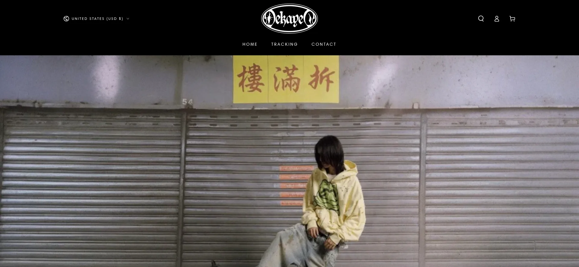 Website screenshot of Dekayedclothing.store