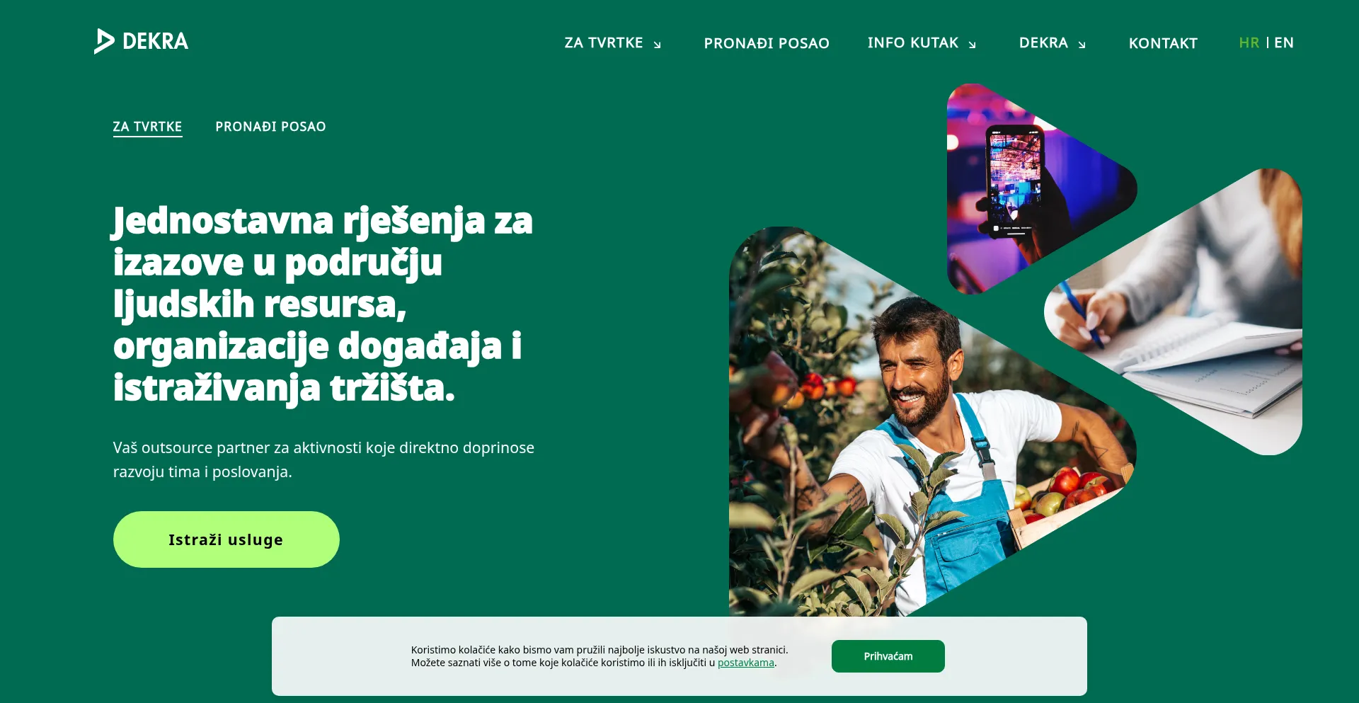 Website screenshot of Dekra-arbeit.hr