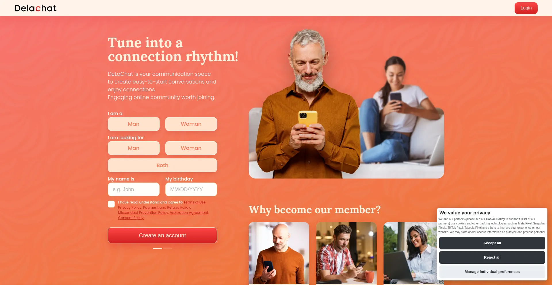 Website screenshot of Delachat.com