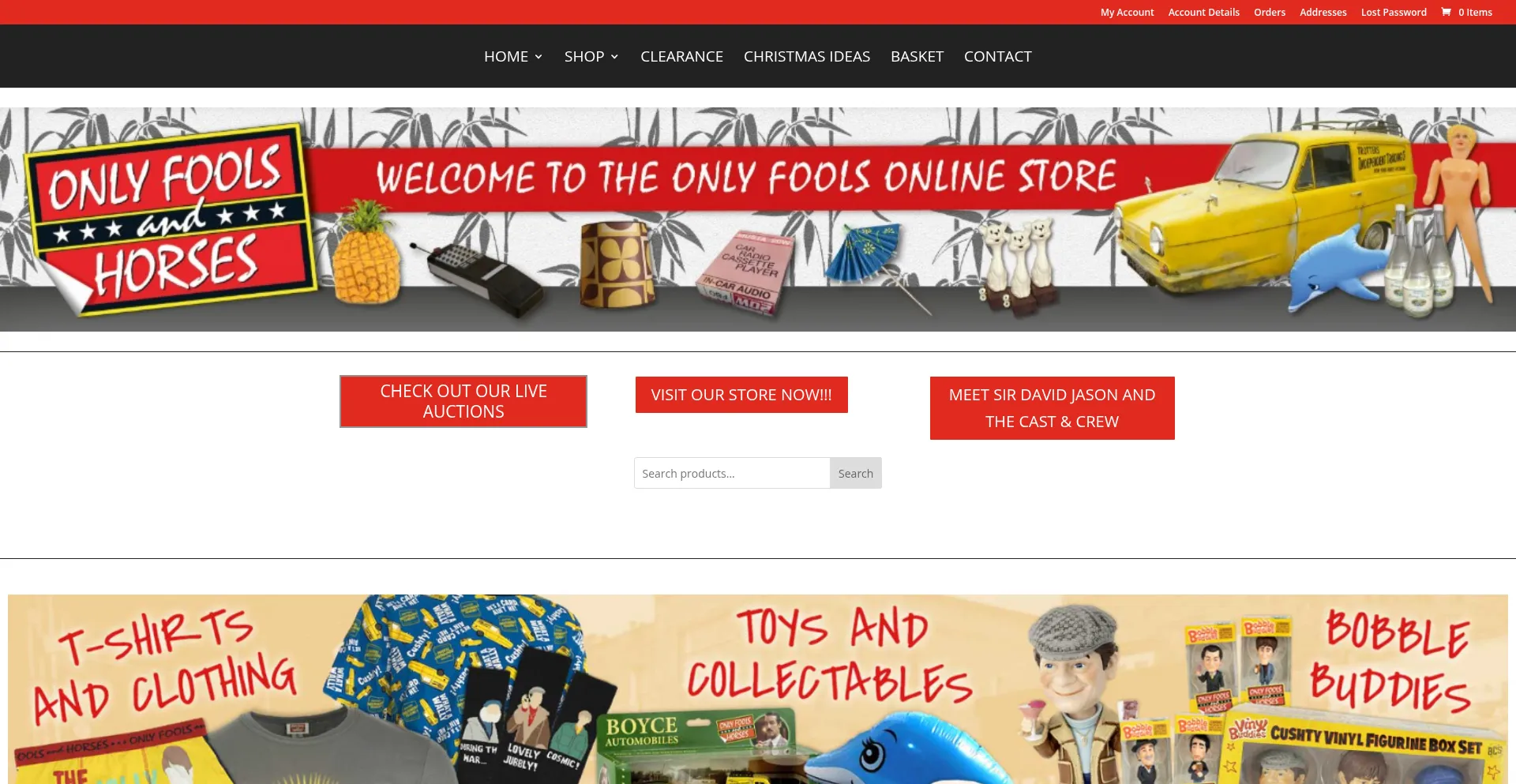 Website screenshot of Delboysonlineshop.com