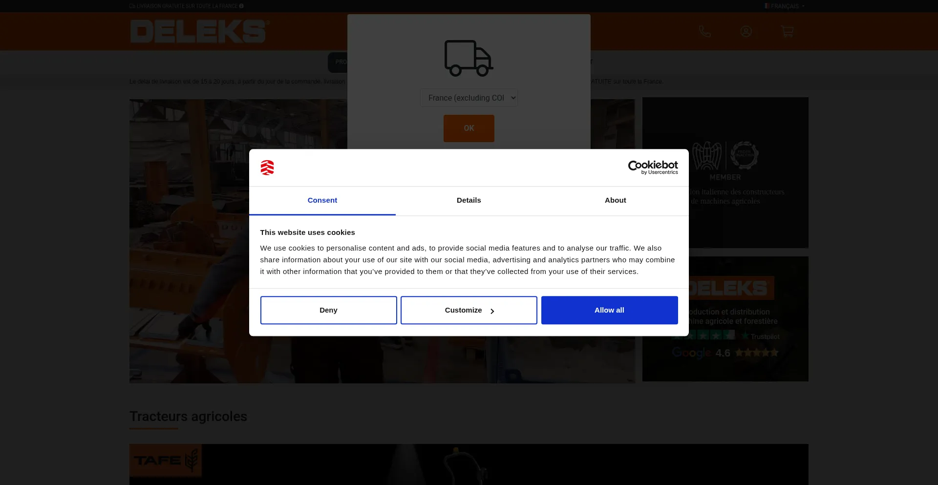 Website screenshot of Deleks.fr