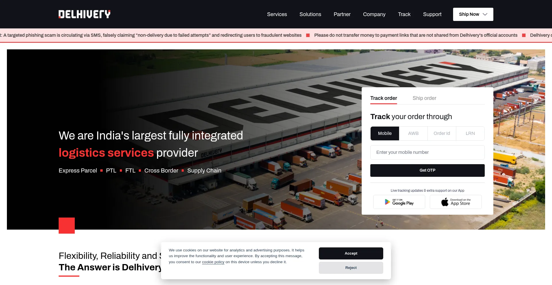 Delhiveryoz.com Screenshot