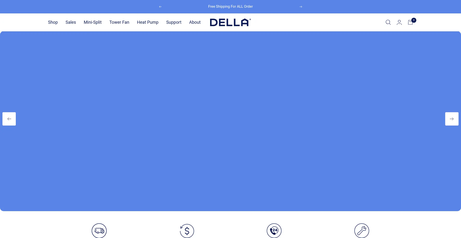 Website screenshot of Dellahome.com