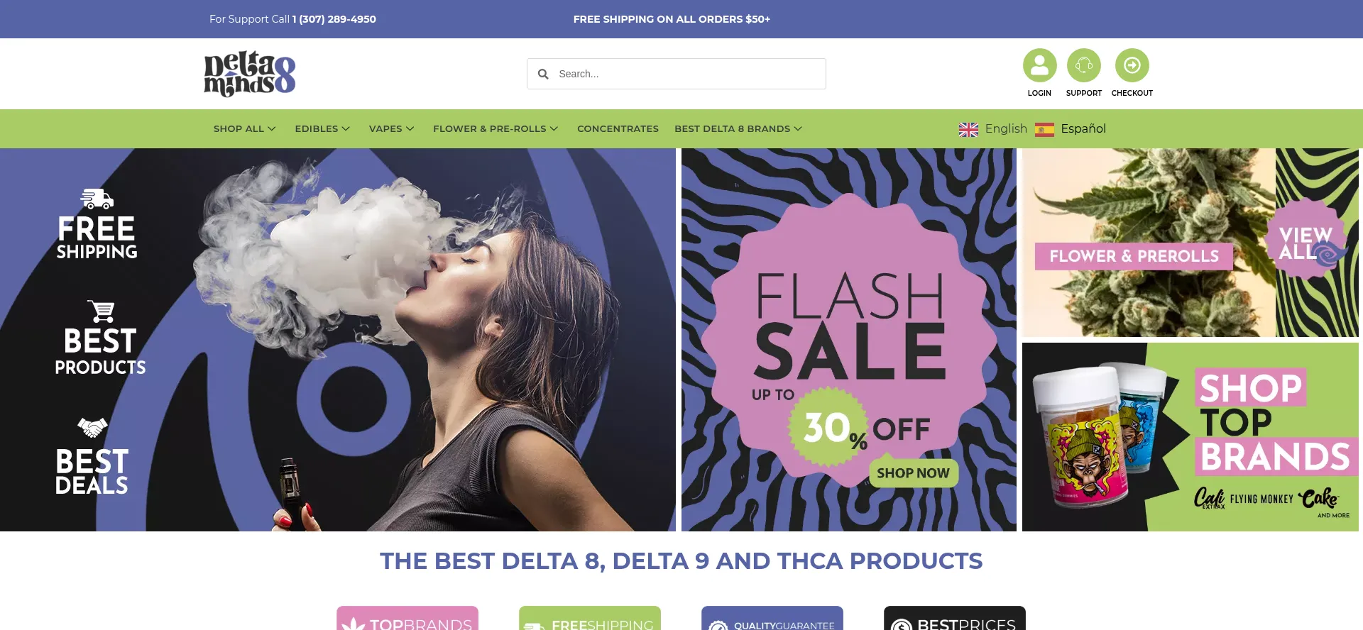 Website screenshot of Delta8minds.com