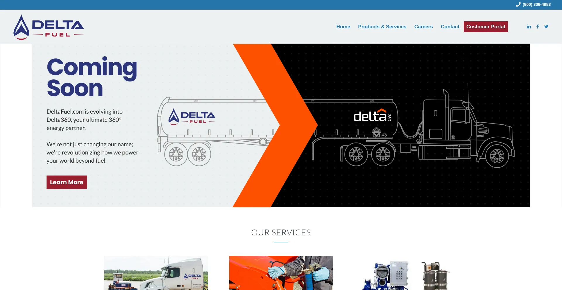 Website screenshot of Deltafuel.com