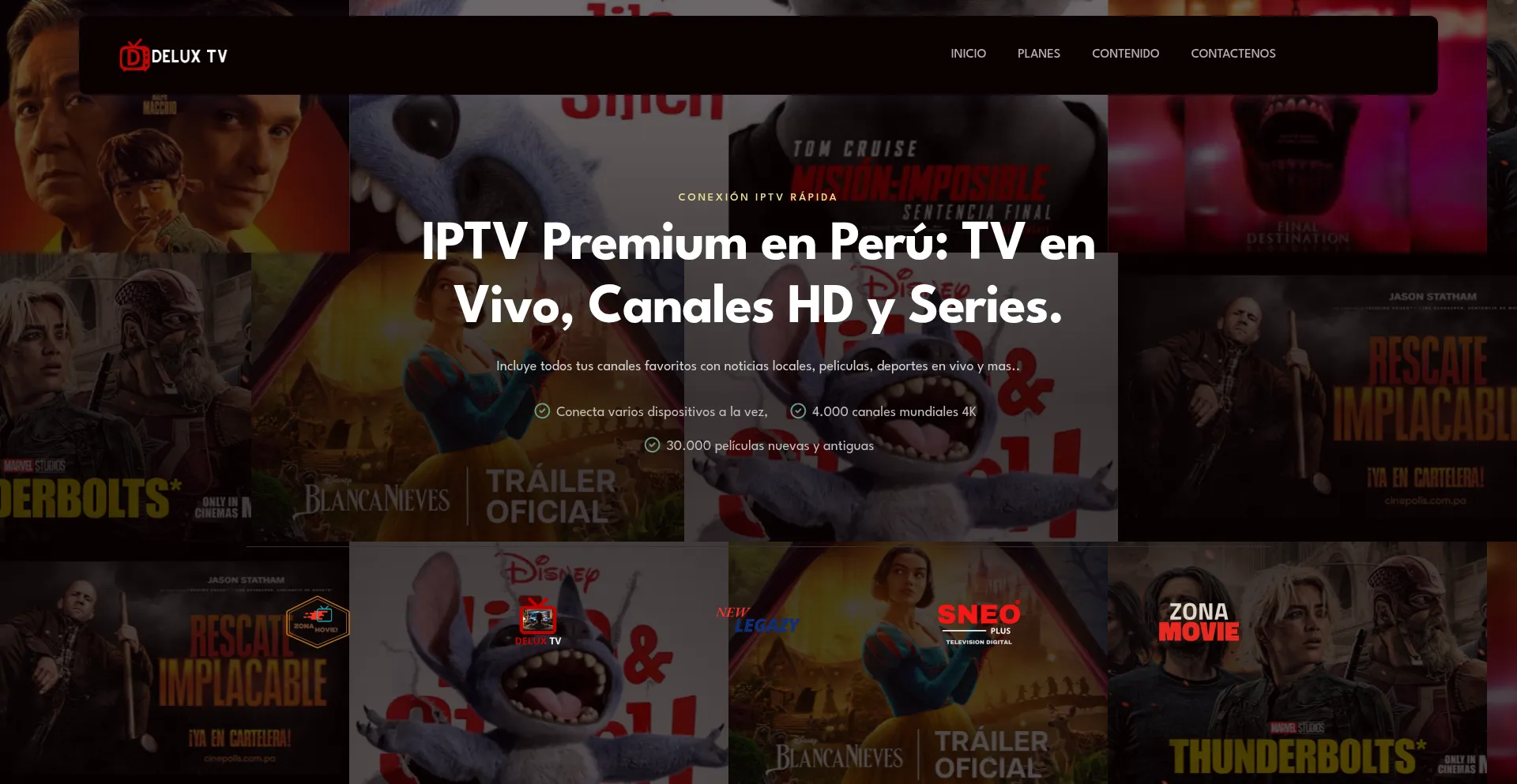 Website screenshot of Delux-tv.com