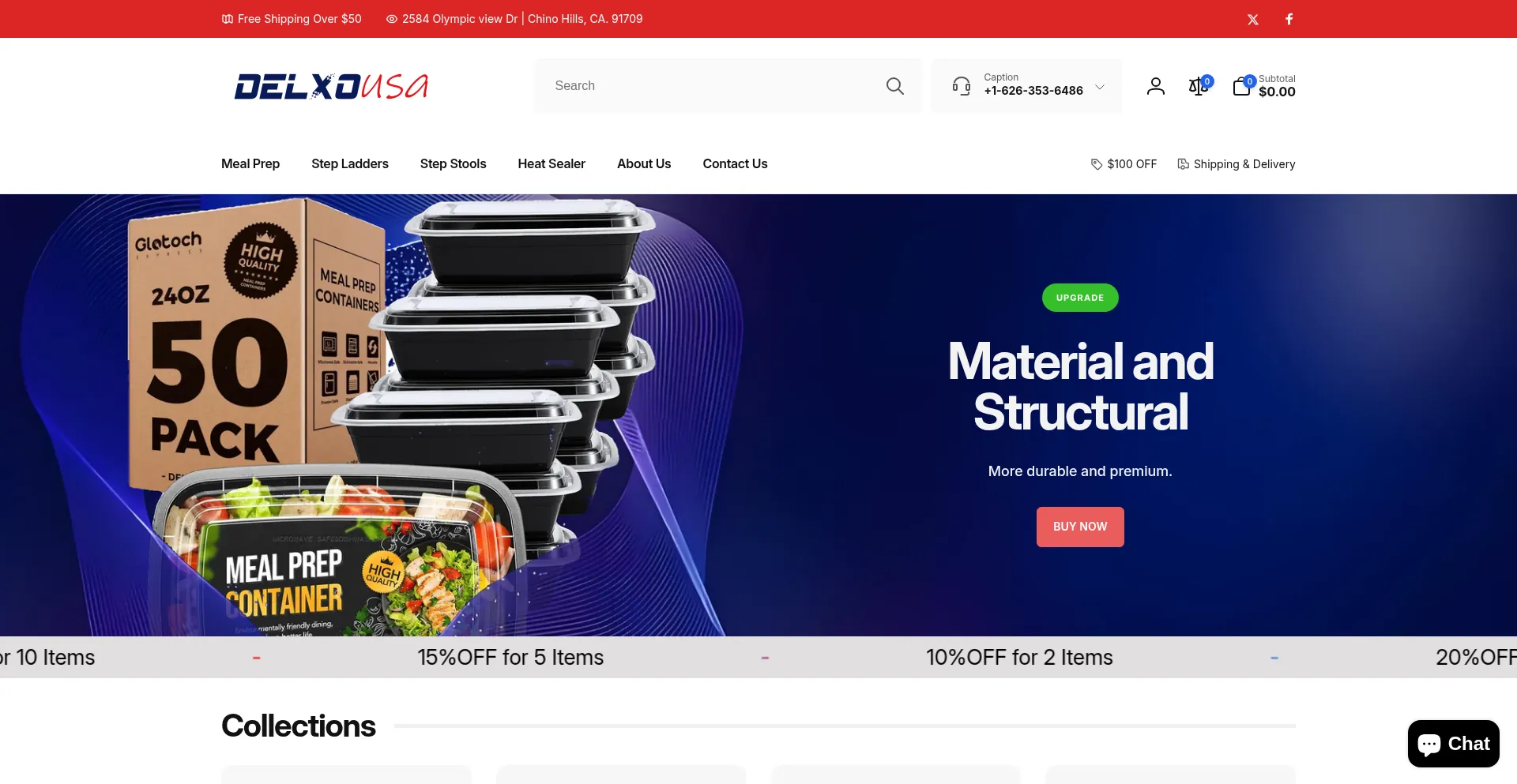 Website screenshot of Delxousa.com