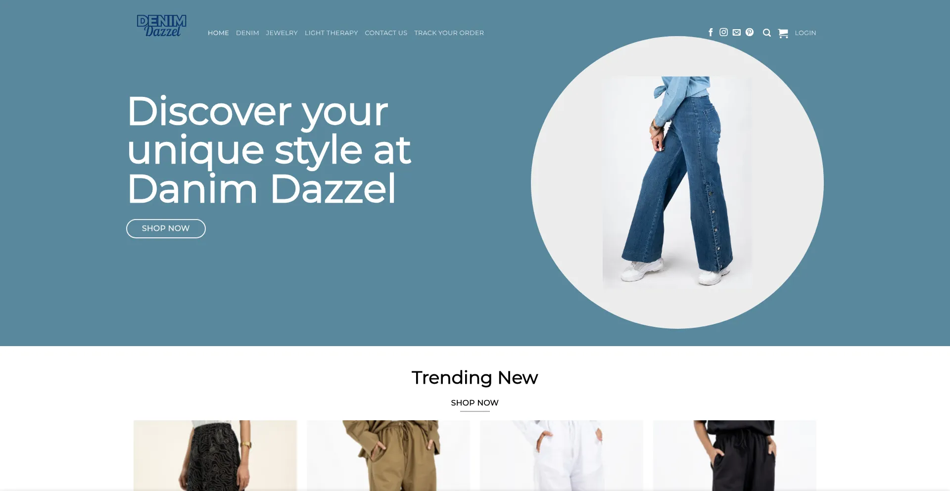 Website screenshot of Denimdazzel.shop