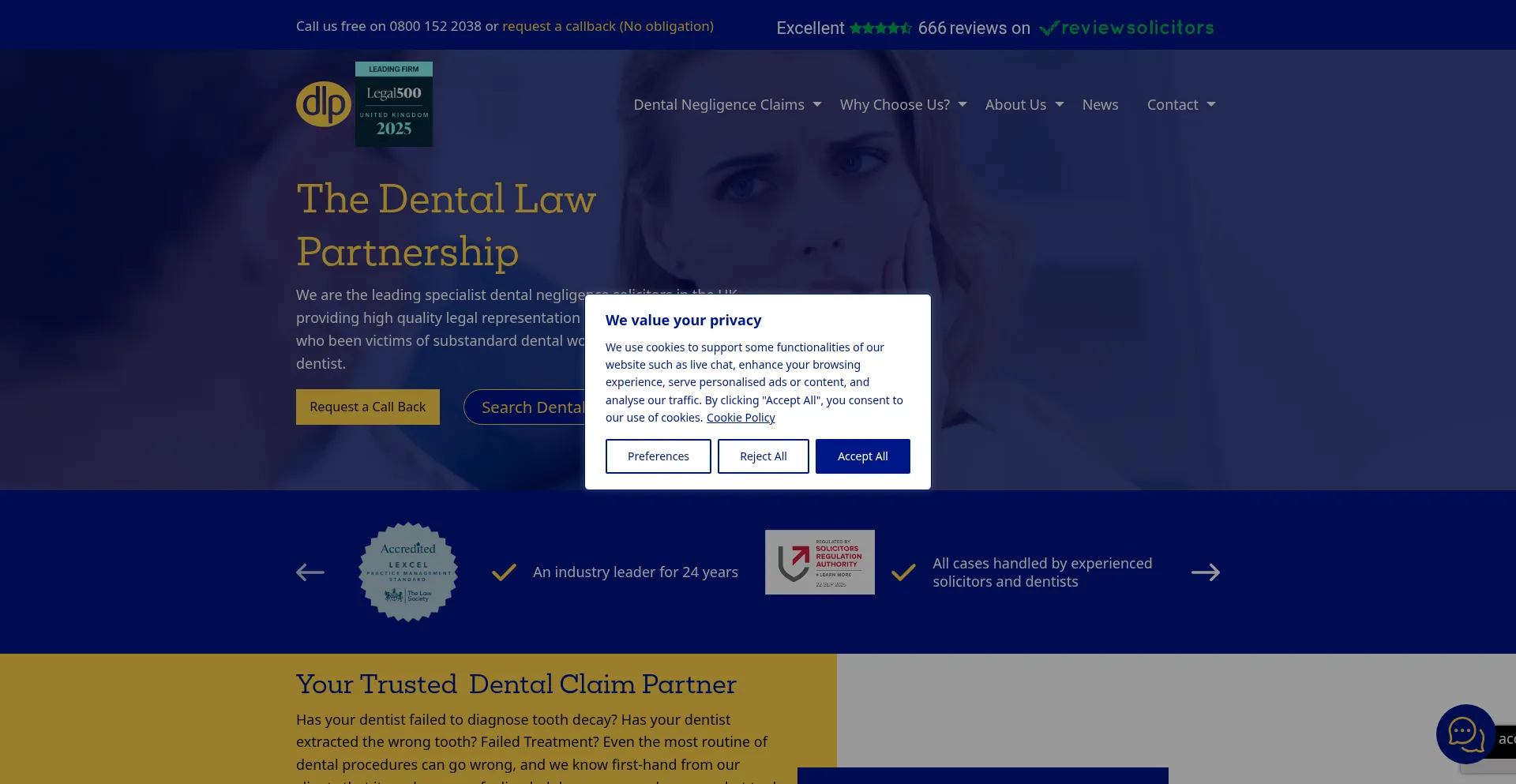 Dentallaw.co.uk Screenshot