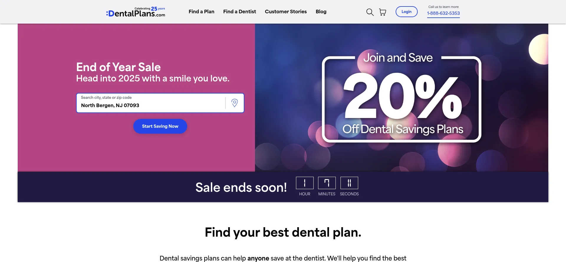 Website screenshot of Dentalplans.com