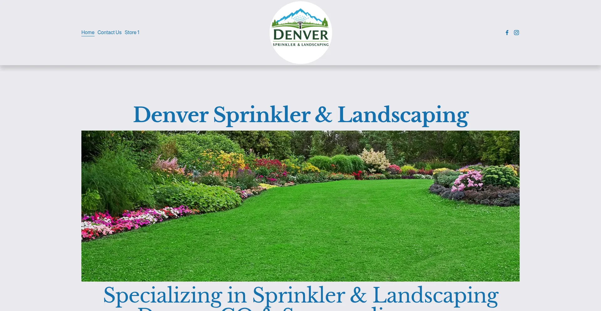 Website screenshot of Denversprinklerlandscaping.com