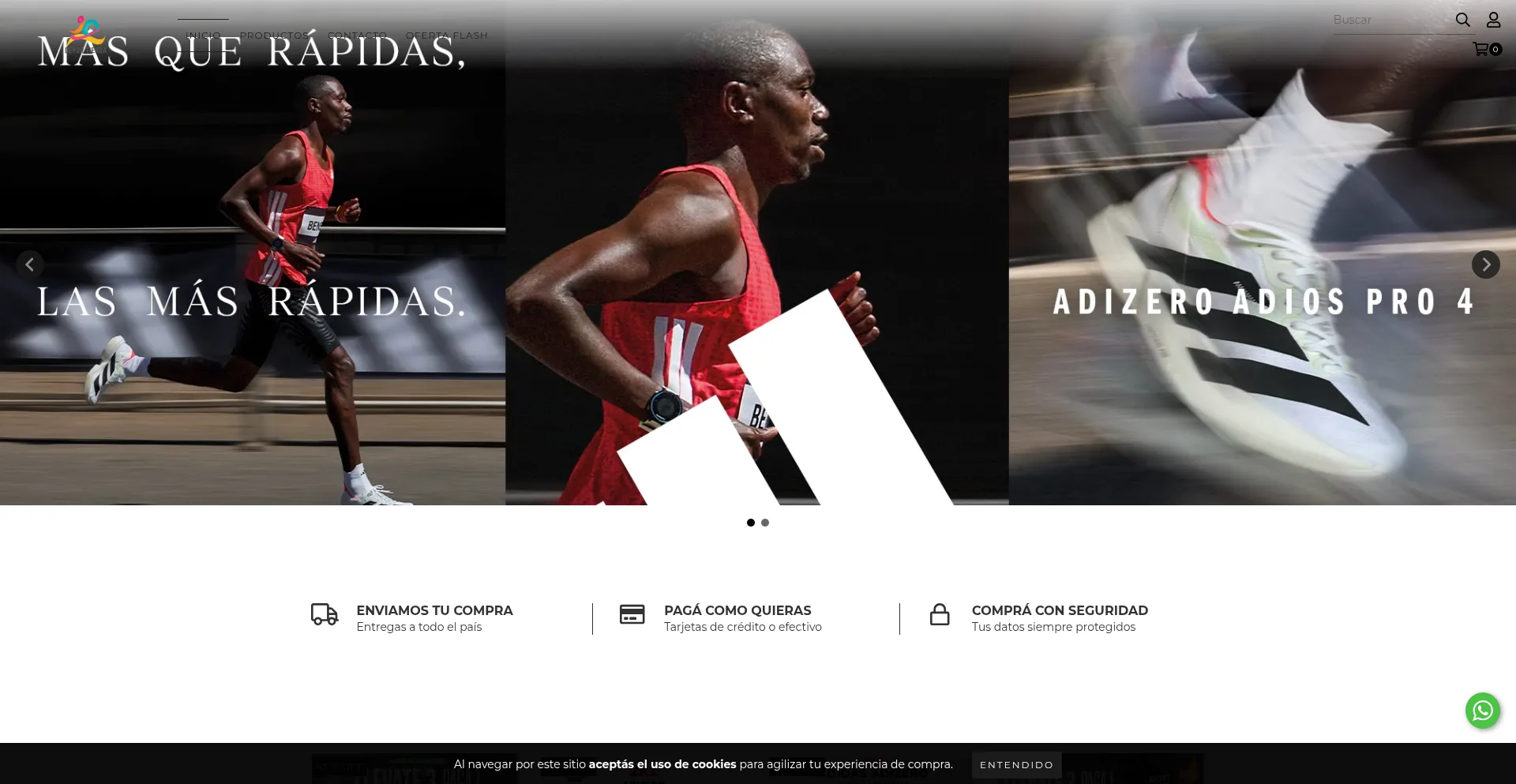Website screenshot of Deportienda4.mitiendanube.com