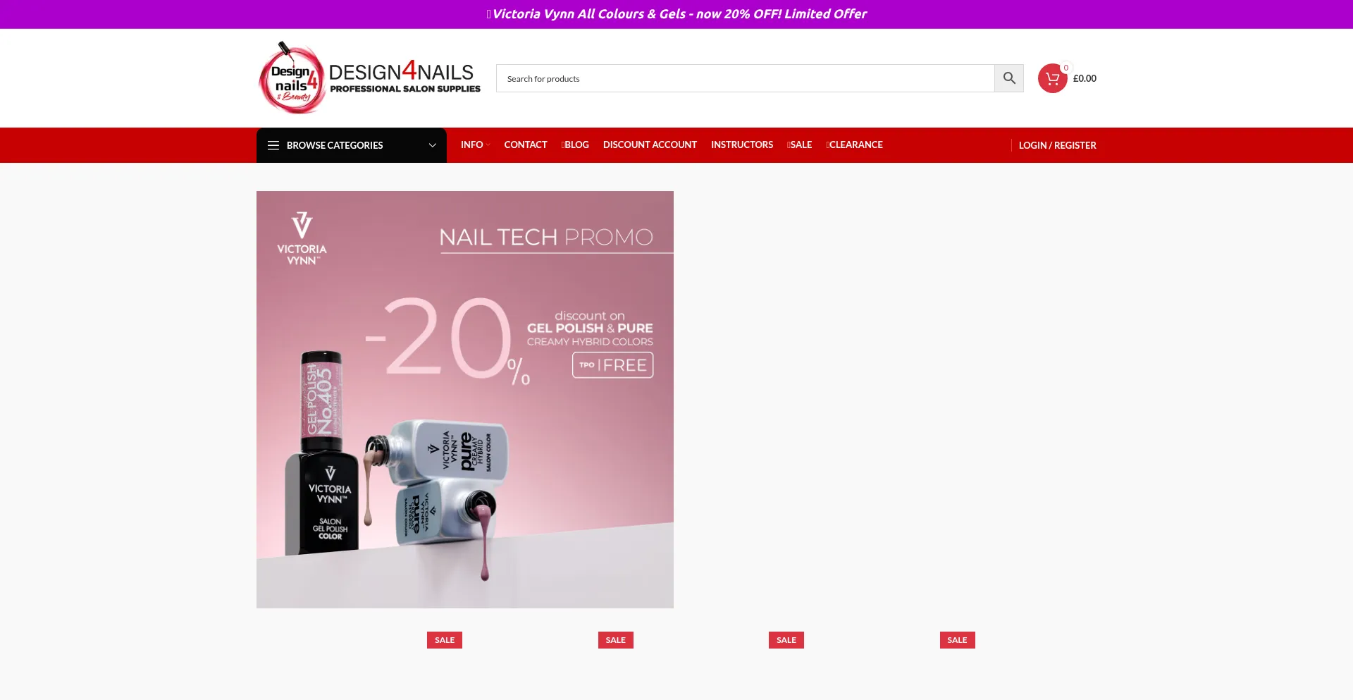 Website screenshot of Design4nails.co.uk