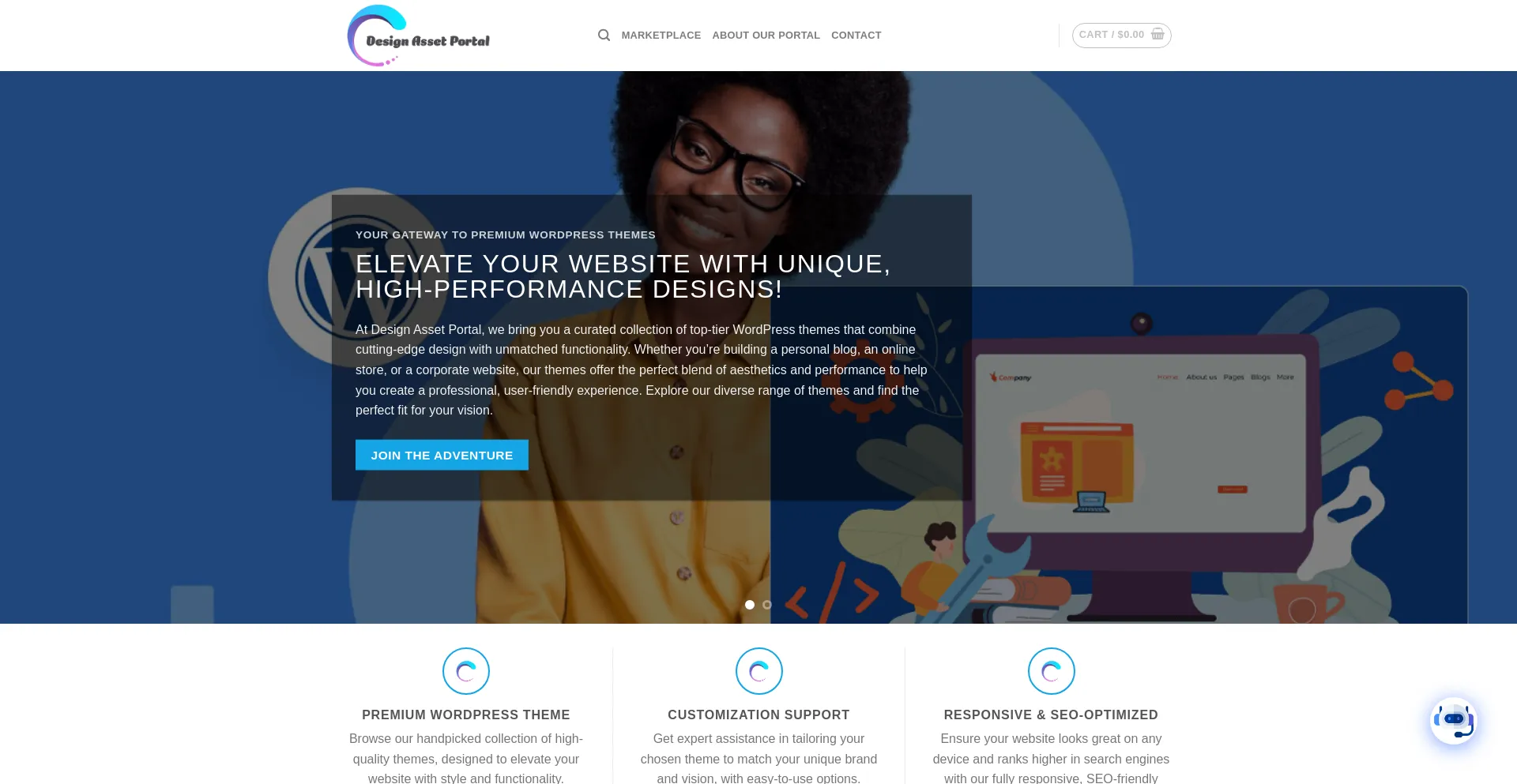 Website screenshot of Designassetportal.shop